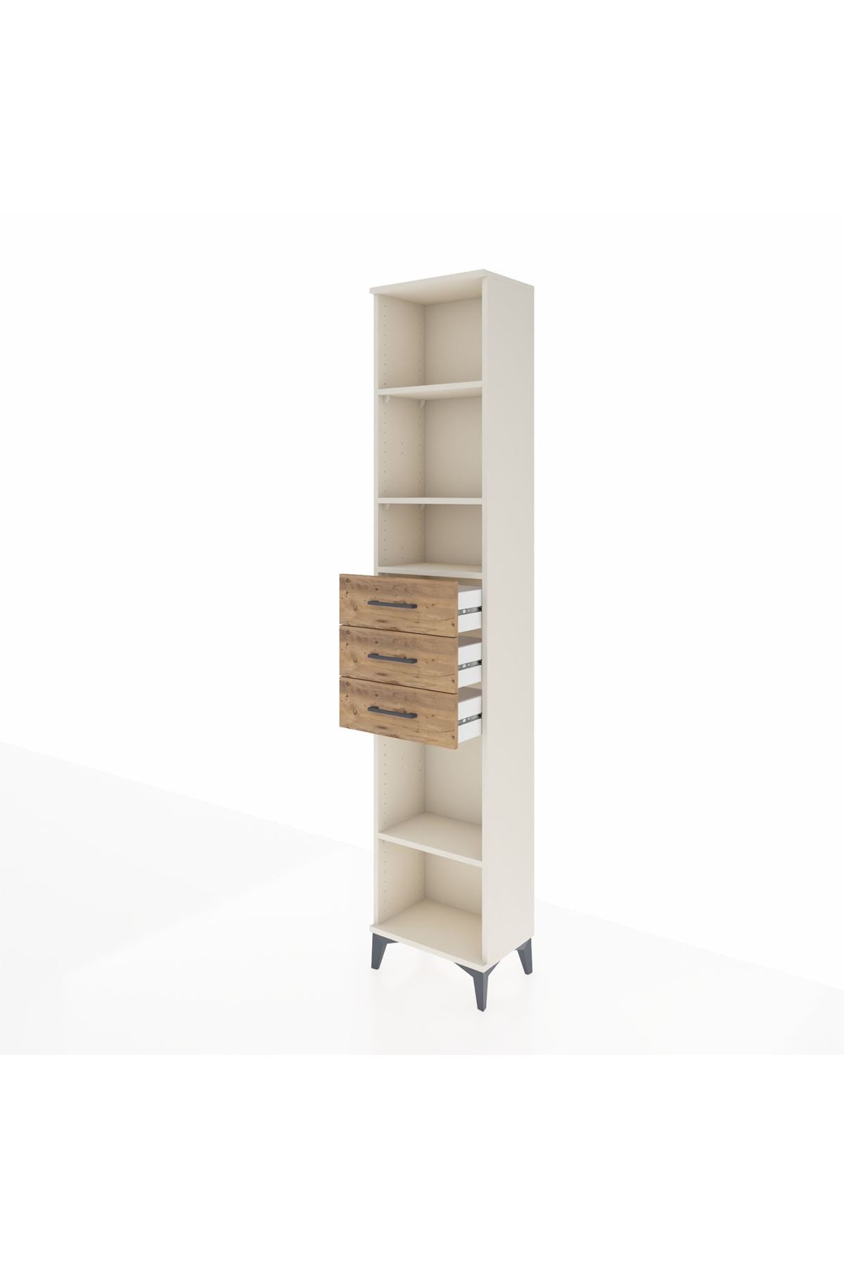 Arges Dolap 4 Raflı 3 Çekmeceli 44x30x221 - S28M208V3A