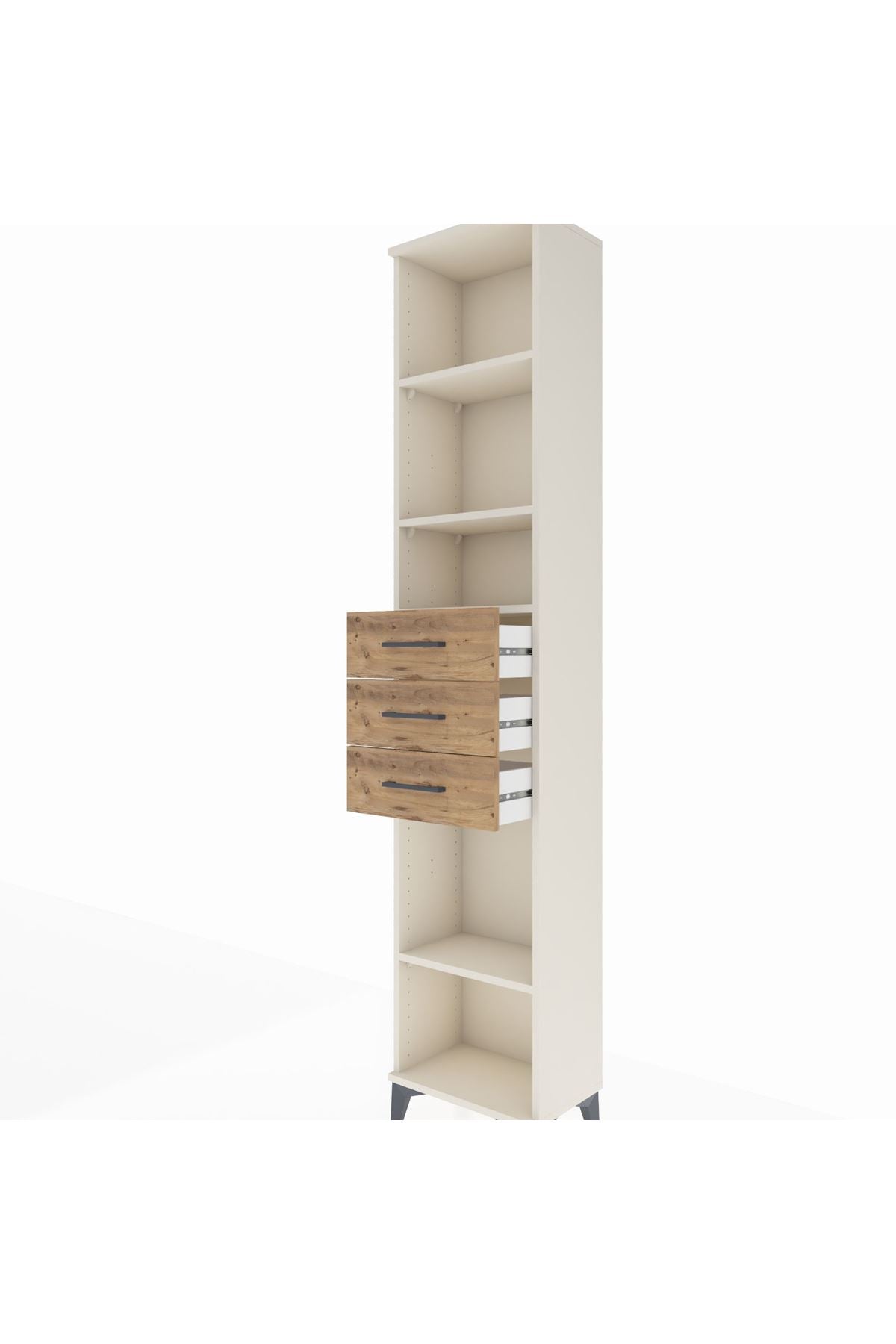 Arges Dolap 4 Raflı 3 Çekmeceli 44x30x221 - S28M208V3A
