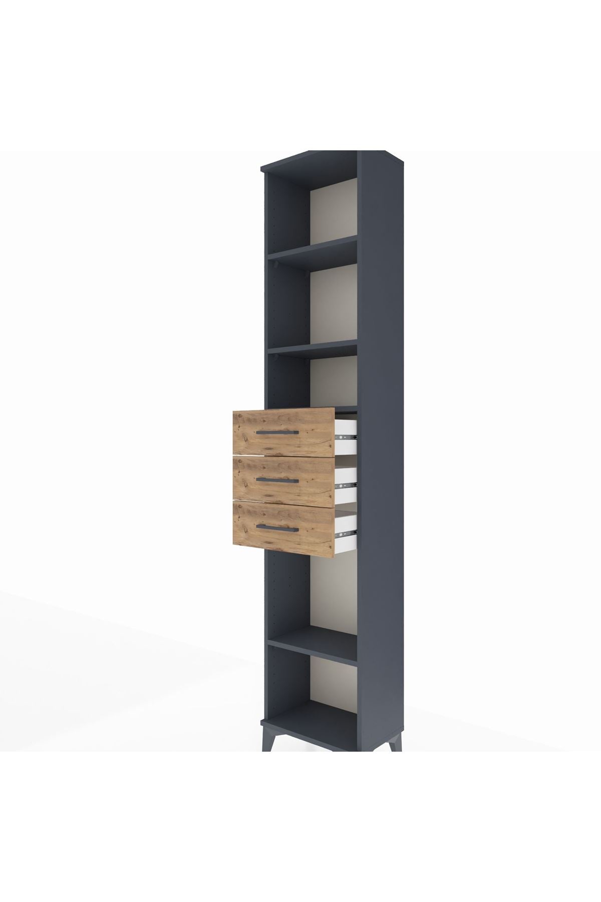 Arges Dolap 4 Raflı 3 Çekmeceli 44x30x221 - S28M208V6A