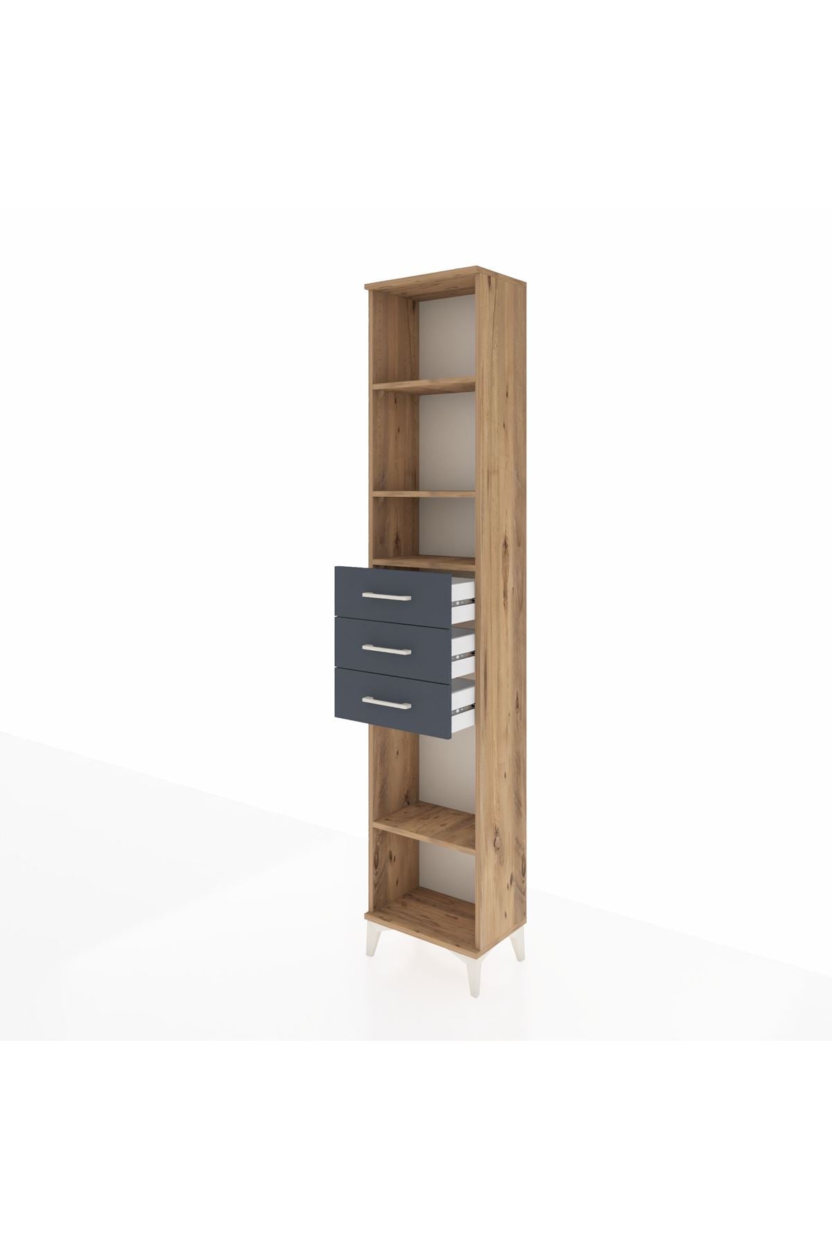 Arges Dolap 4 Raflı 3 Çekmeceli 44x30x221 - S28M208V8A