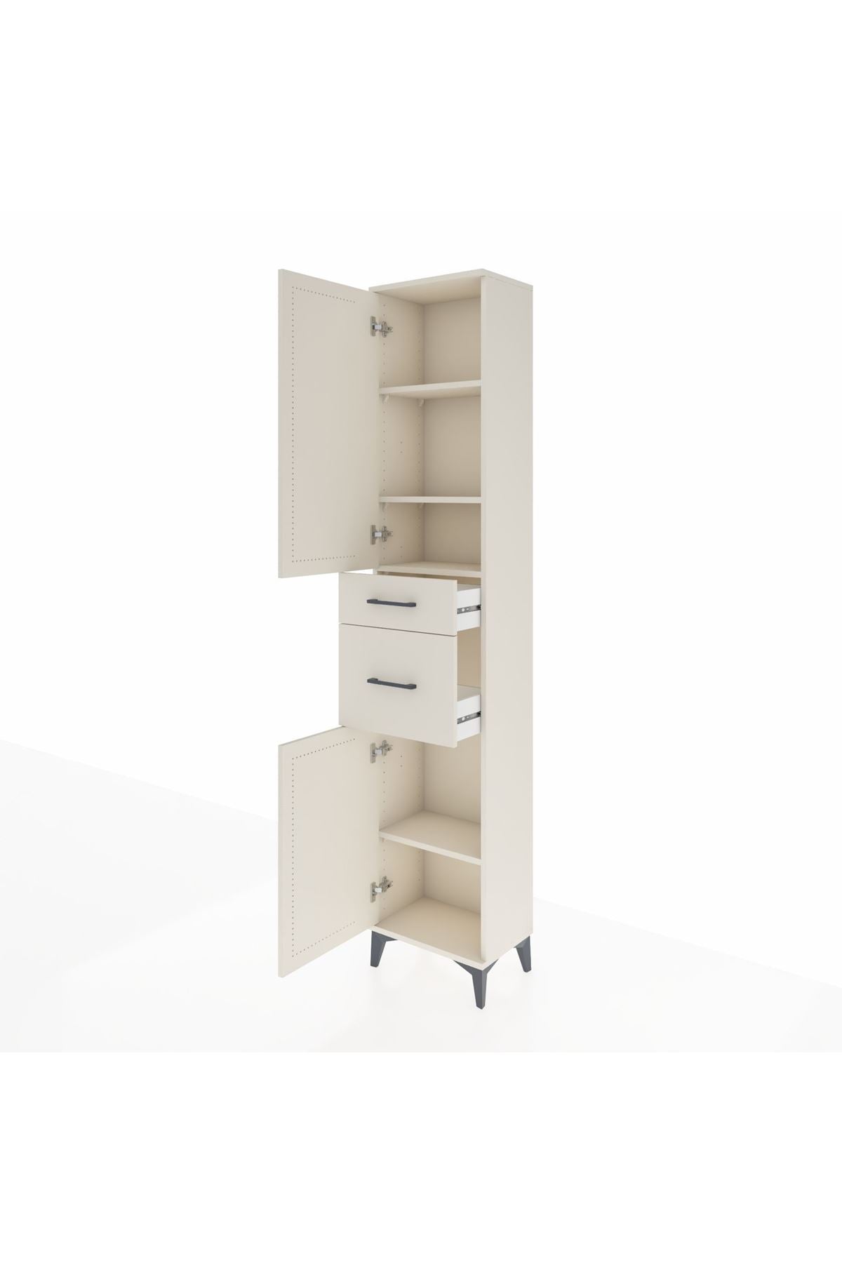 Arges Dolap 4 Raflı 2 Çekmeceli 2 Kapaklı 44x30x221 - S28M209V1A