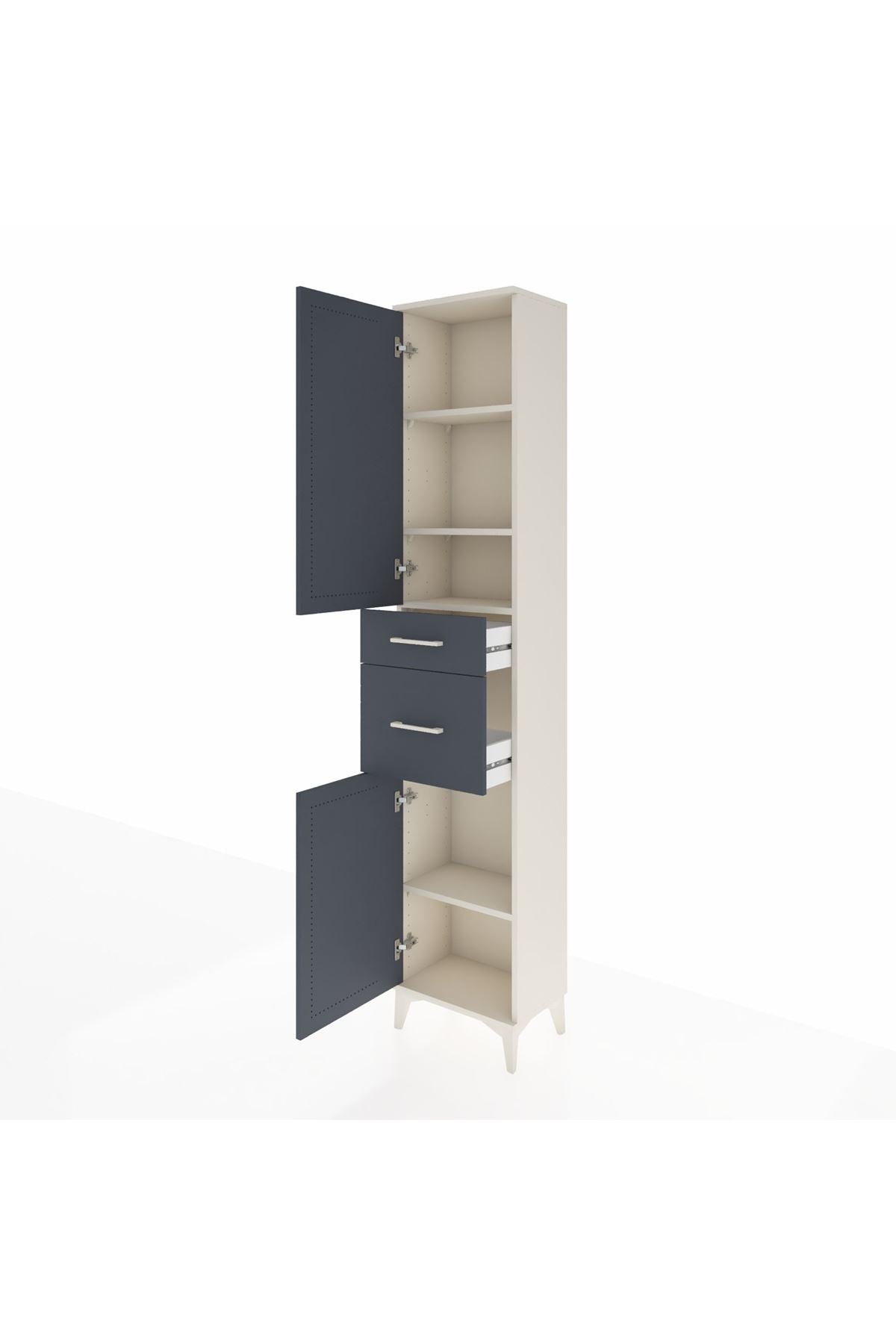 Arges Dolap 4 Raflı 2 Çekmeceli 2 Kapaklı 44x30x221 - S28M209V2A