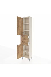 Arges Dolap 4 Raflı 2 Çekmeceli 2 Kapaklı 44x30x221 - S28M209V3A