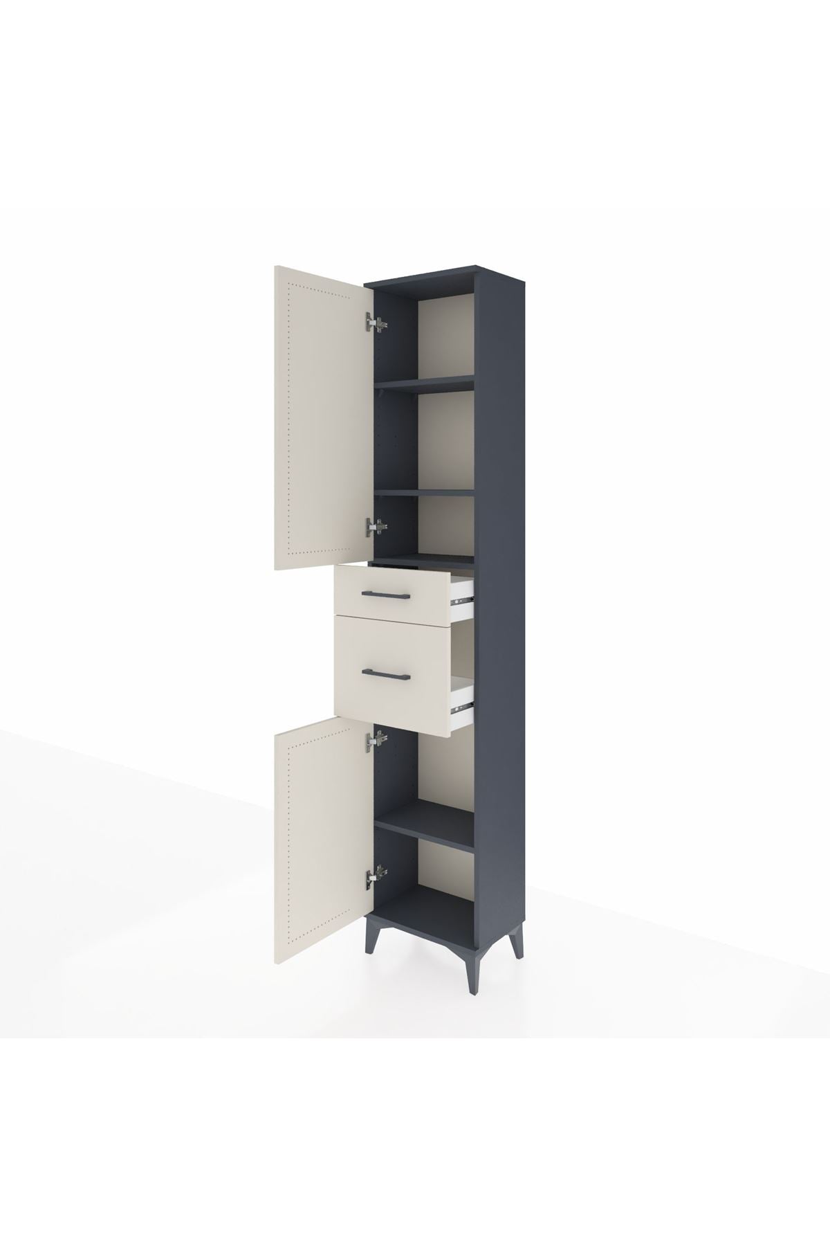 Arges Dolap 4 Raflı 2 Çekmeceli 2 Kapaklı 44x30x221 - S28M209V4A