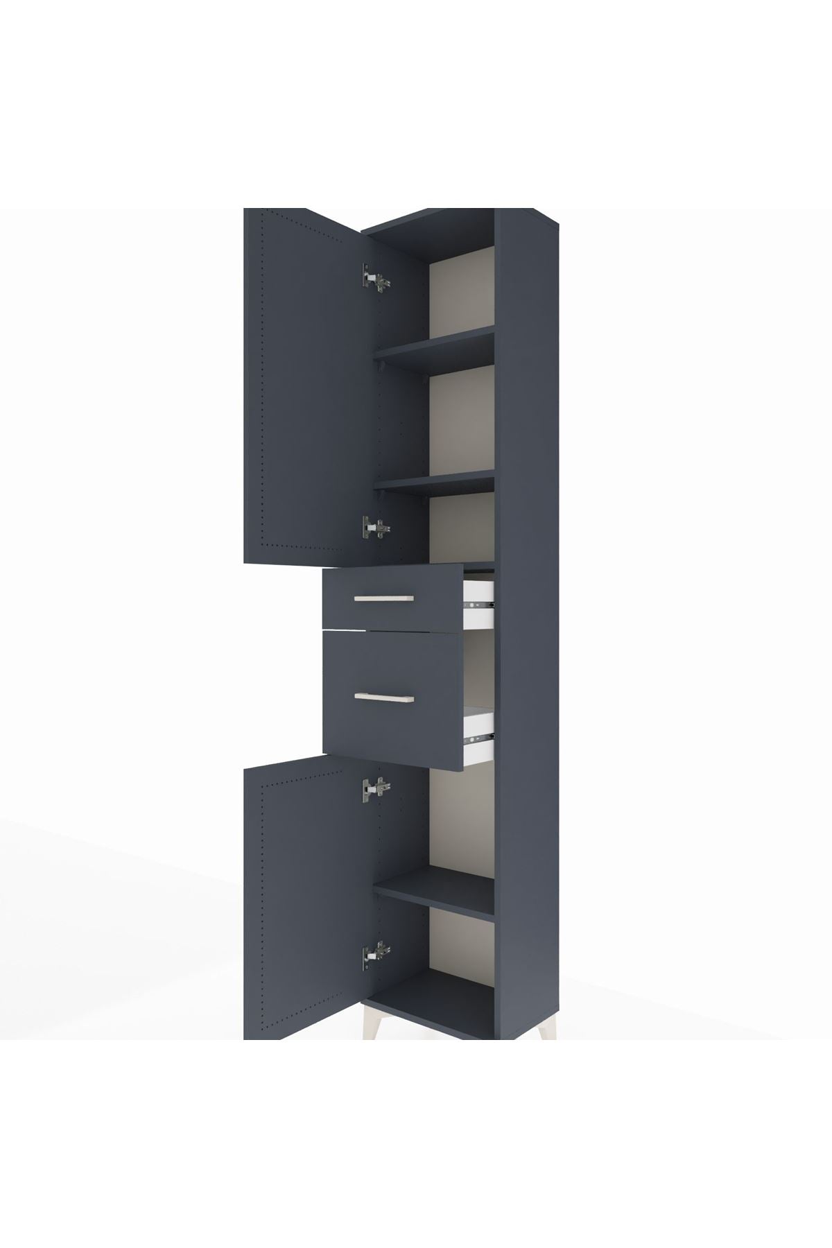 Arges Dolap 4 Raflı 2 Çekmeceli 2 Kapaklı 44x30x221 - S28M209V5A