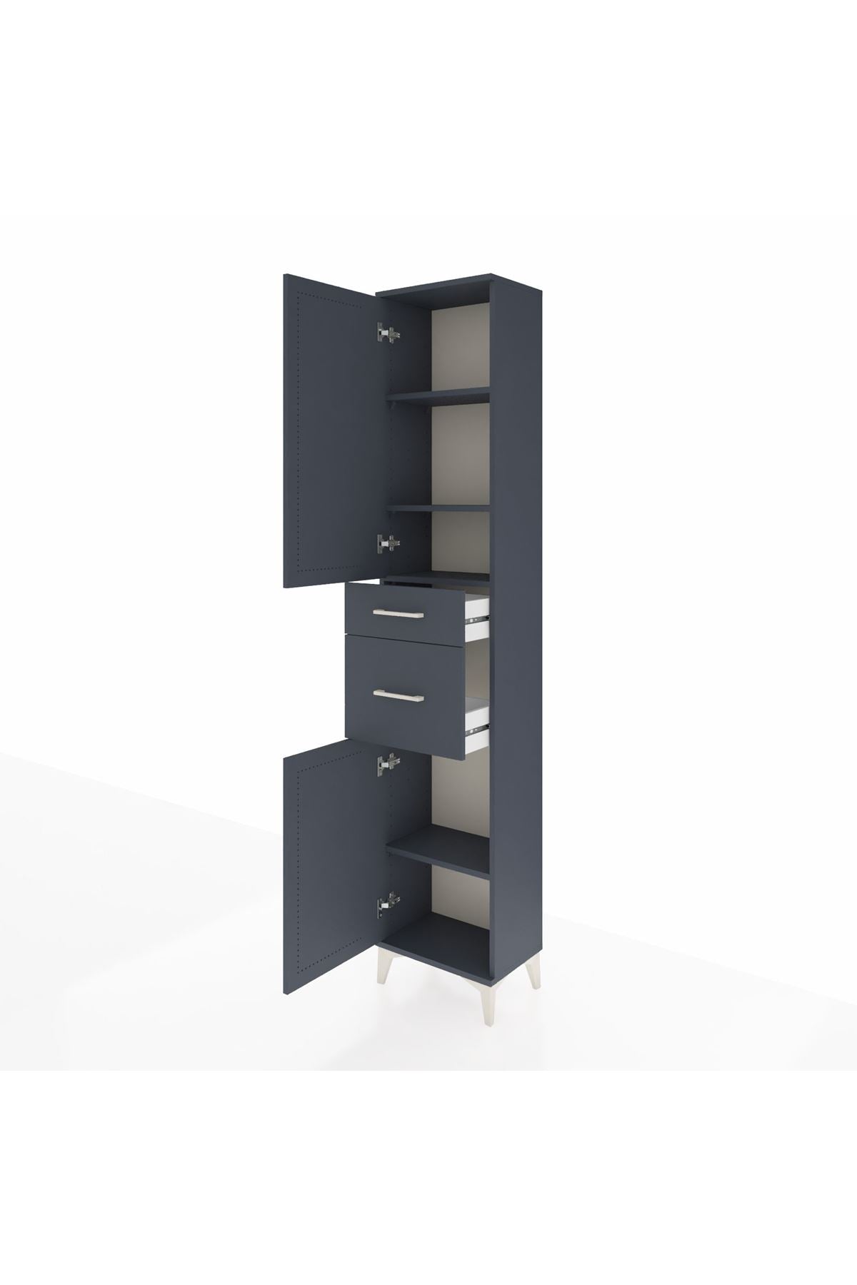 Arges Dolap 4 Raflı 2 Çekmeceli 2 Kapaklı 44x30x221 - S28M209V5A