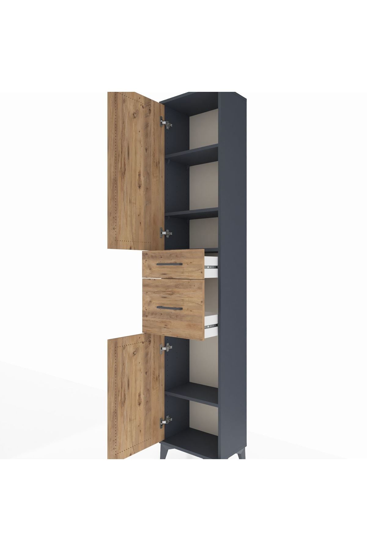 Arges Dolap 4 Raflı 2 Çekmeceli 2 Kapaklı 44x30x221 - S28M209V6A