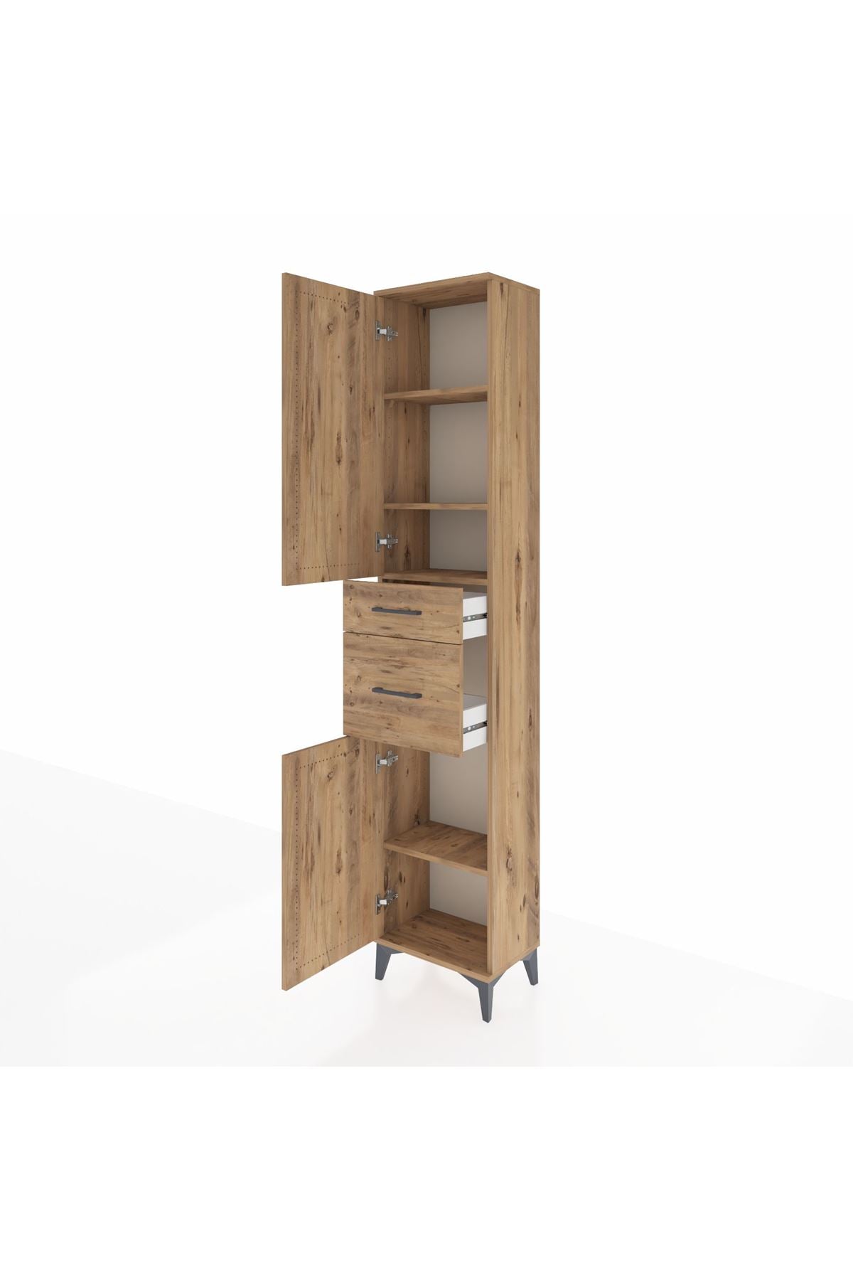 Arges Dolap 4 Raflı 2 Çekmeceli 2 Kapaklı 44x30x221 - S28M209V9A