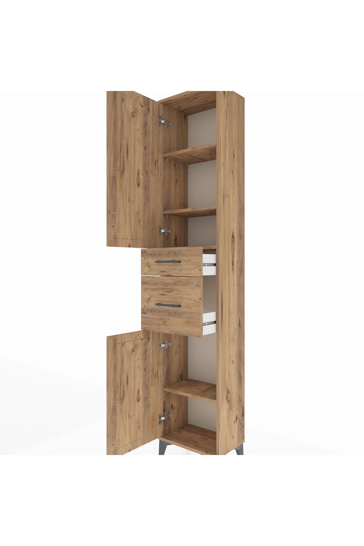 Arges Dolap 4 Raflı 2 Çekmeceli 2 Kapaklı 44x30x221 - S28M209V9A