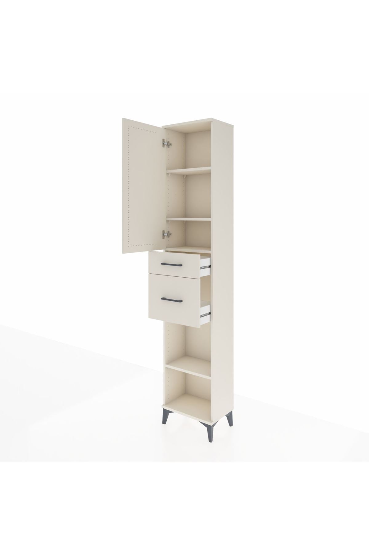 Arges Dolap 4 Raflı 2 Çekmeceli Tek Kapaklı 44x30x221 - S28M210V1A