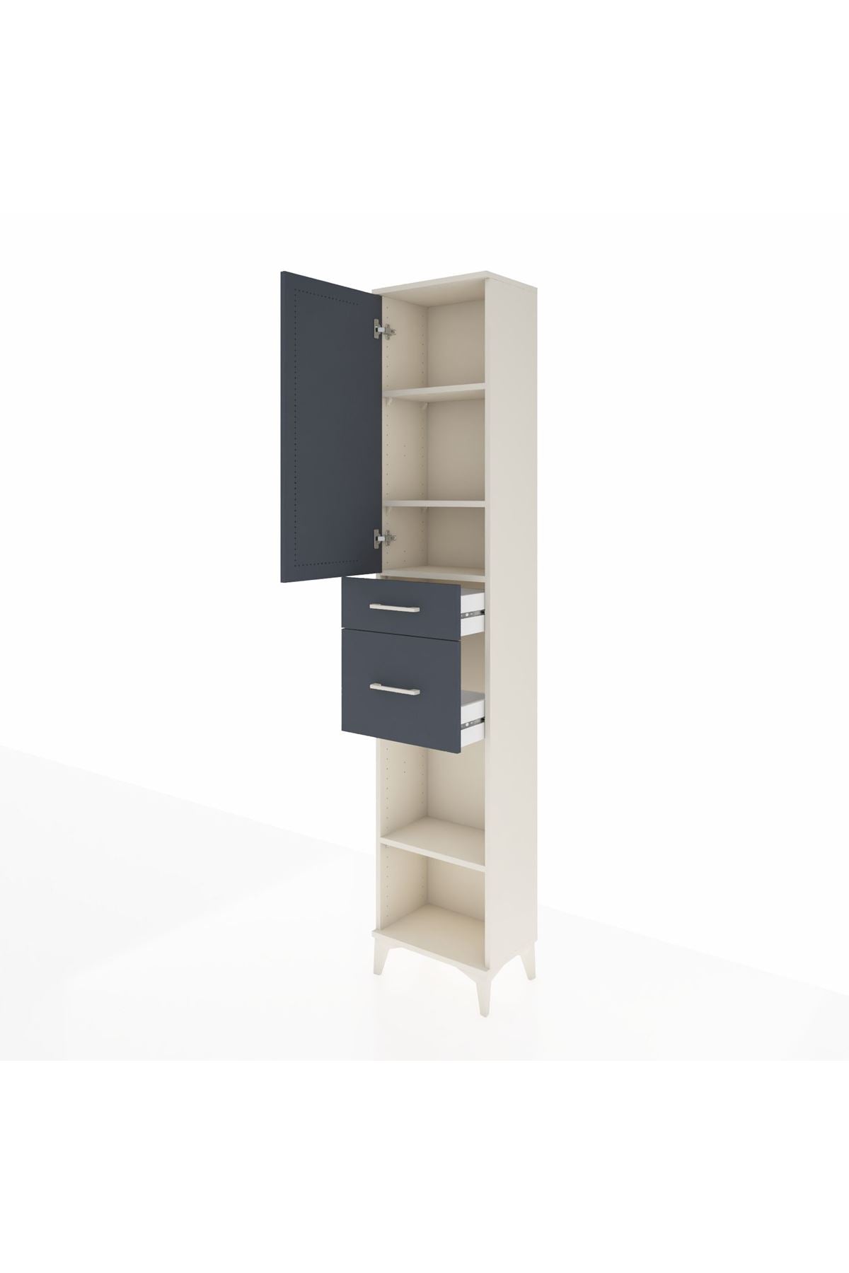Arges Dolap 4 Raflı 2 Çekmeceli Tek Kapaklı 44x30x221 - S28M210V2A