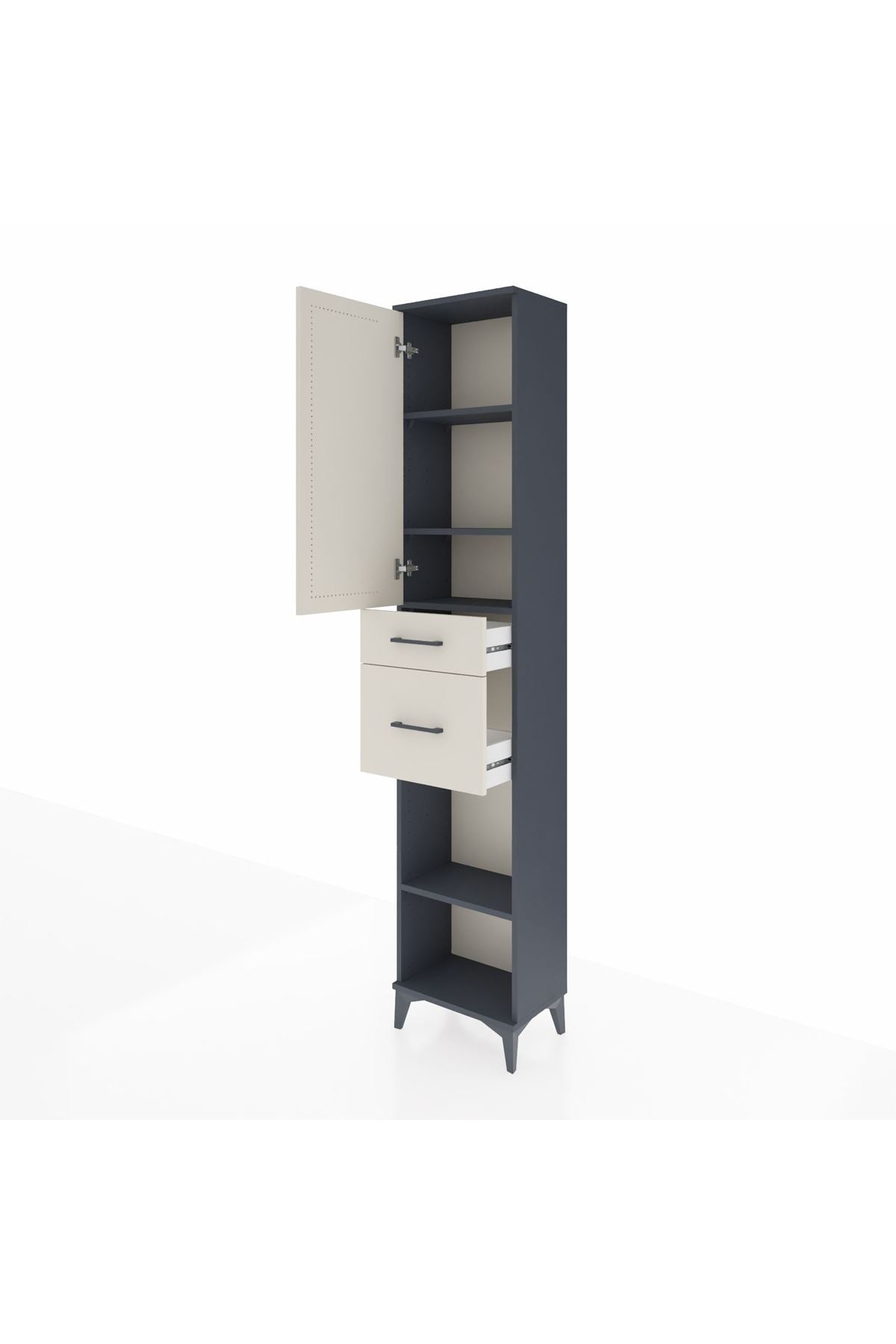 Arges Dolap 4 Raflı 2 Çekmeceli Tek Kapaklı 44x30x221 - S28M210V4A