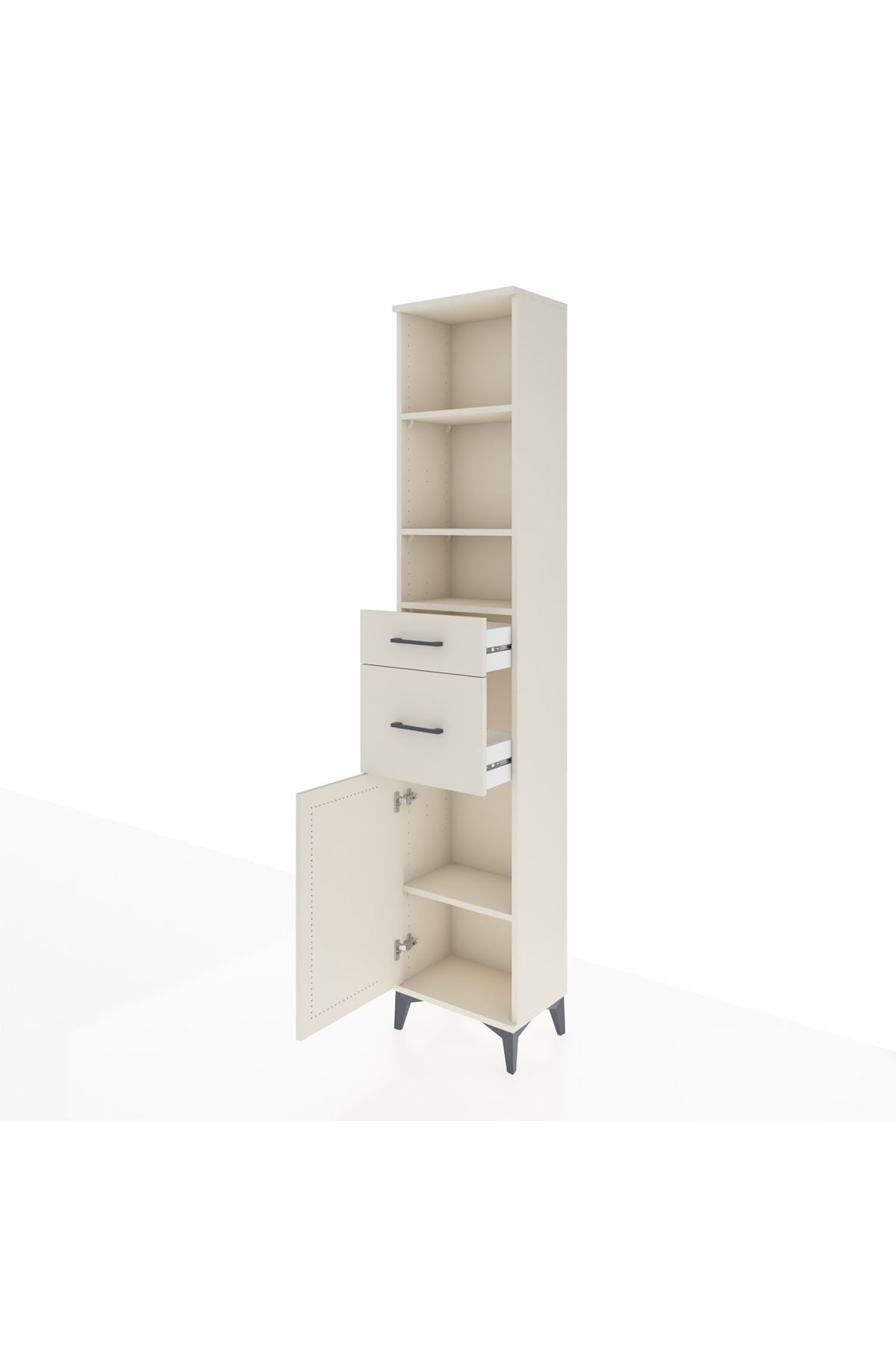 Arges Dolap 4 Raflı 2 Çekmeceli Tek Kapaklı 44x30x221 - S28M211V1A