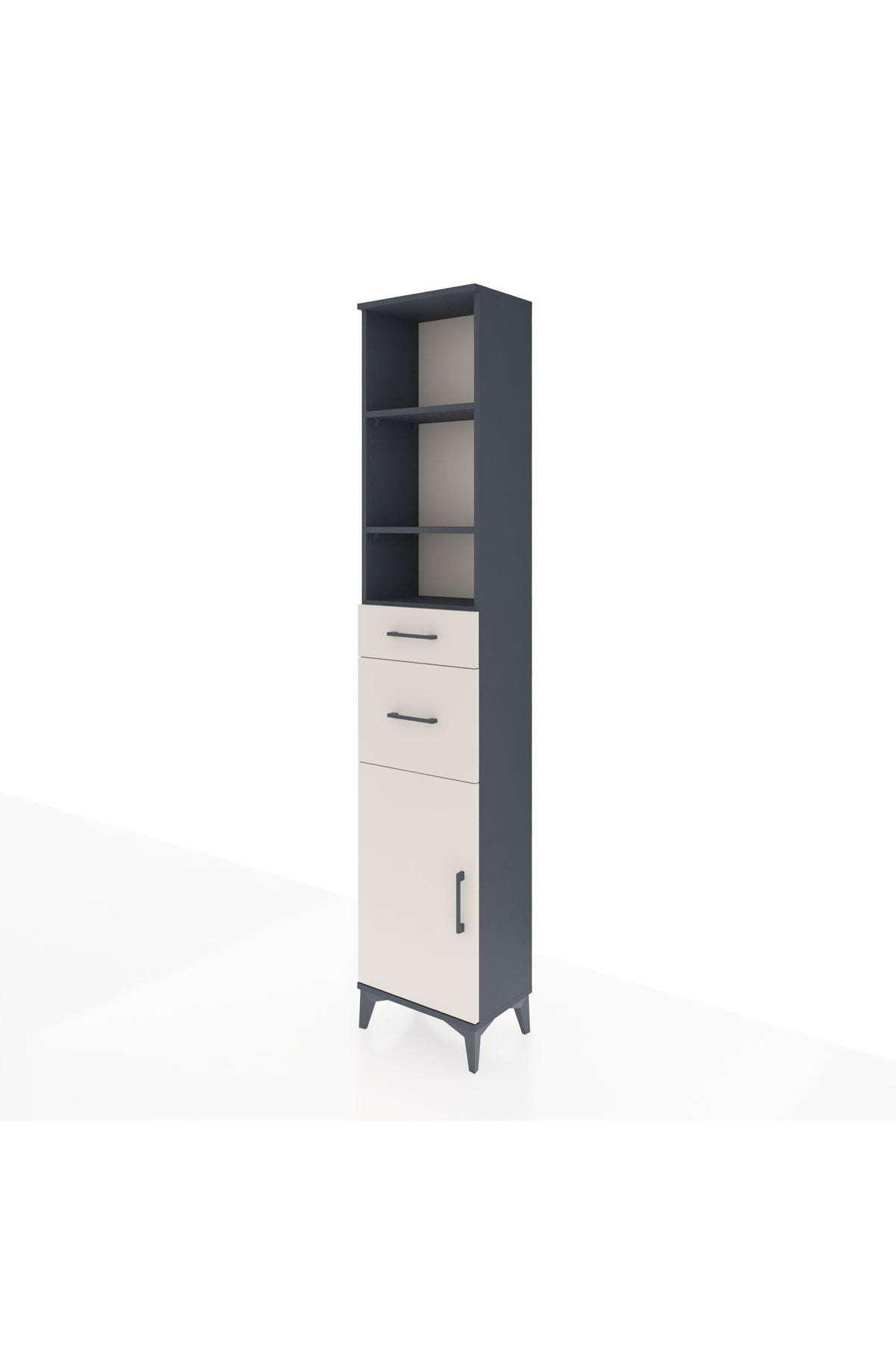 Arges Dolap 4 Raflı 2 Çekmeceli Tek Kapaklı 44x30x221 - S28M211V4A