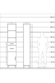Arges Dolap 4 Raflı 2 Çekmeceli Tek Kapaklı 44x30x221 - S28M211V5A