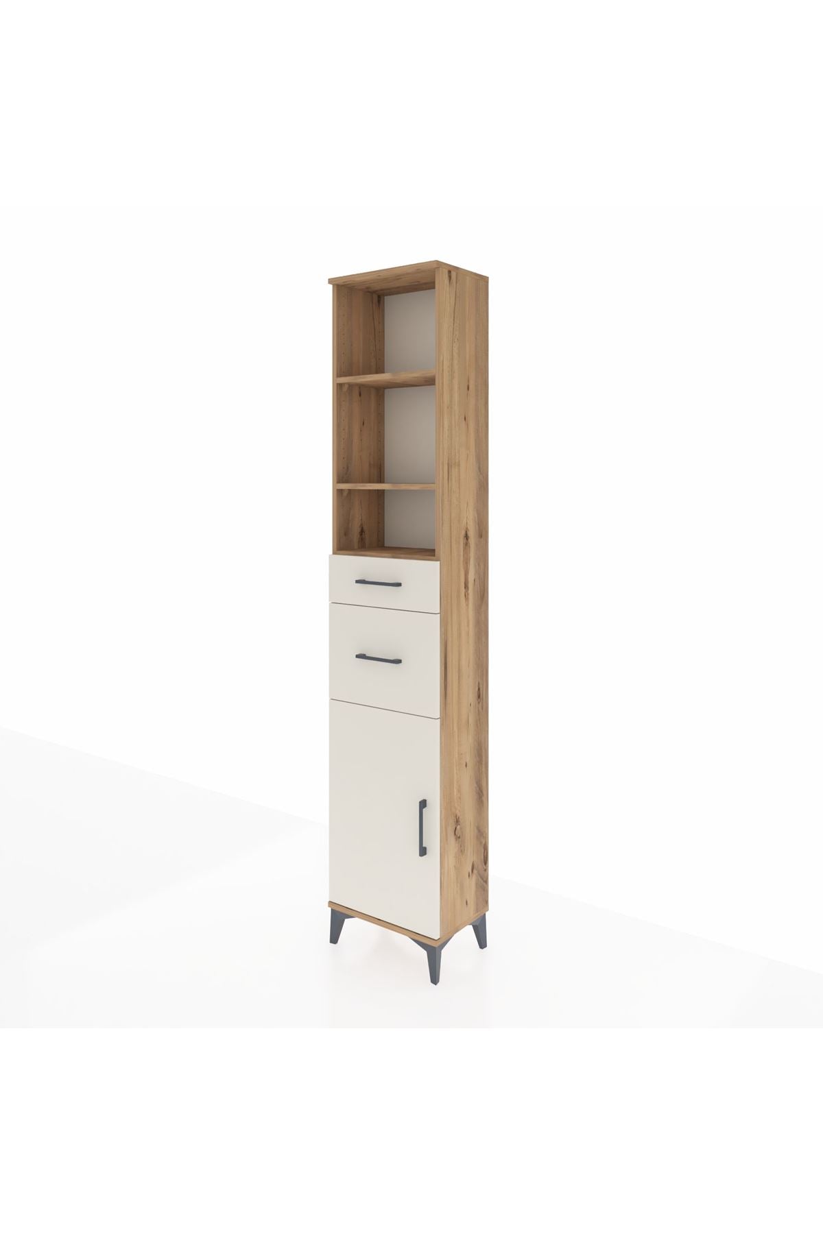 Arges Dolap 4 Raflı 2 Çekmeceli Tek Kapaklı 44x30x221 - S28M211V7A