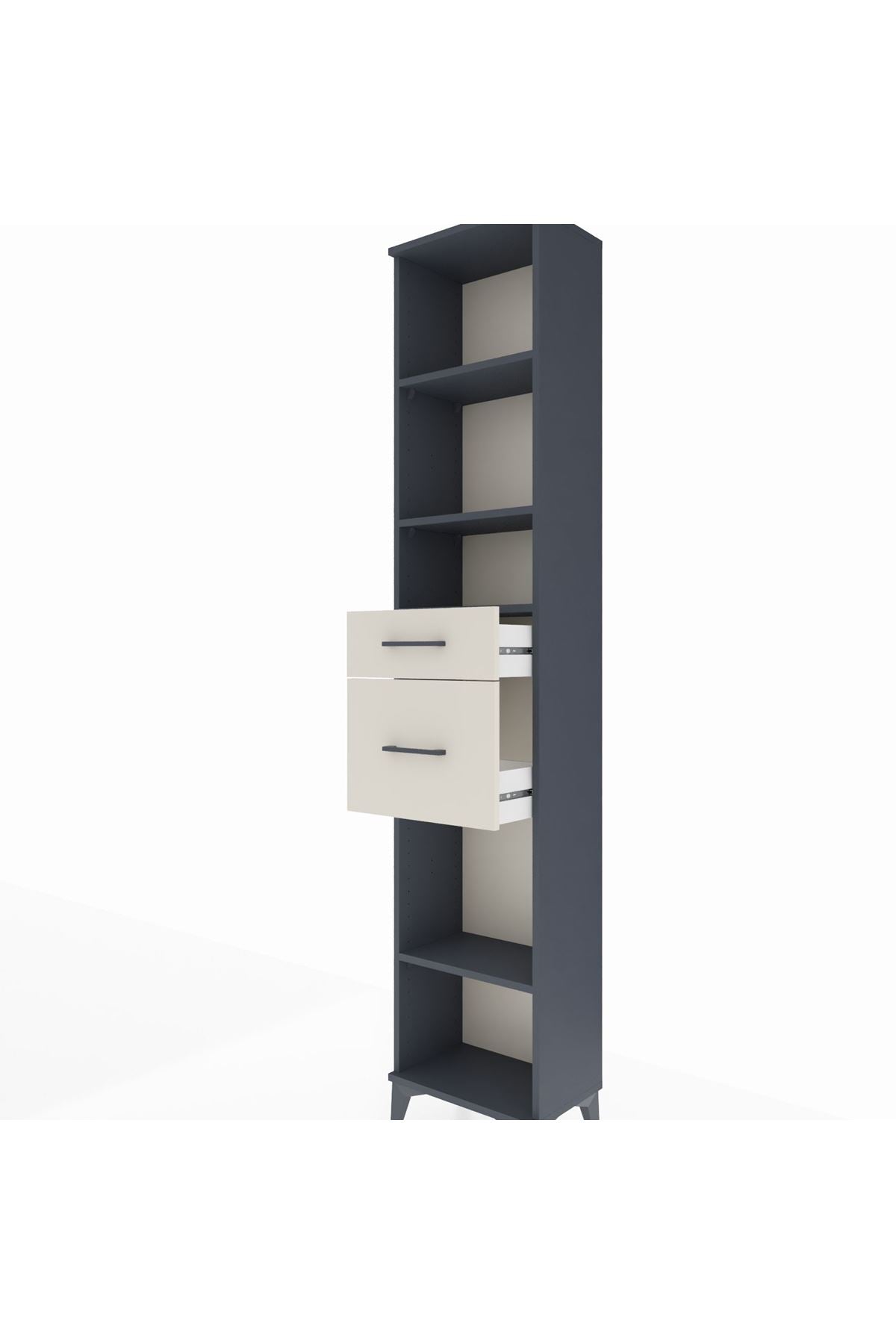Arges Dolap 4 Raflı 2 Çekmeceli 44x30x221 - S28M212V4A