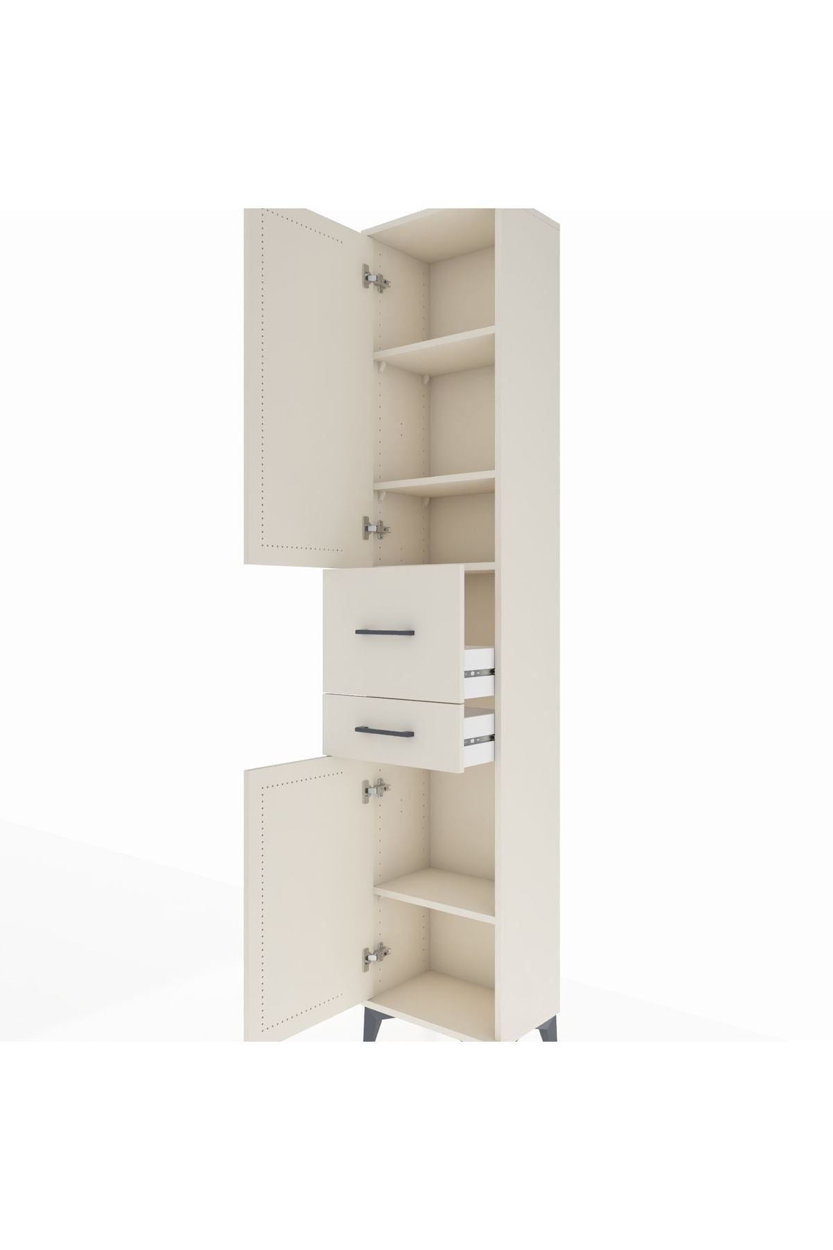 Arges Dolap 4 Raflı 2 Çekmeceli 2 Kapaklı 44x30x221 - S28M213V1A