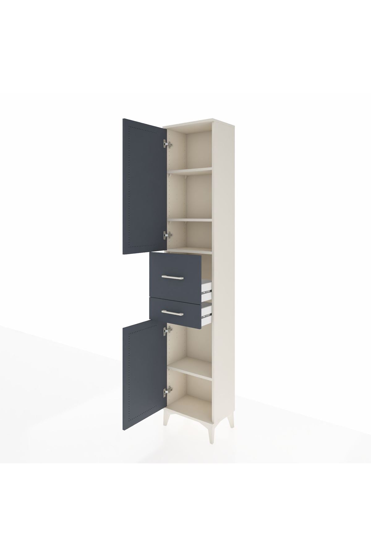 Arges Dolap 4 Raflı 2 Çekmeceli 2 Kapaklı 44x30x221 - S28M213V2A