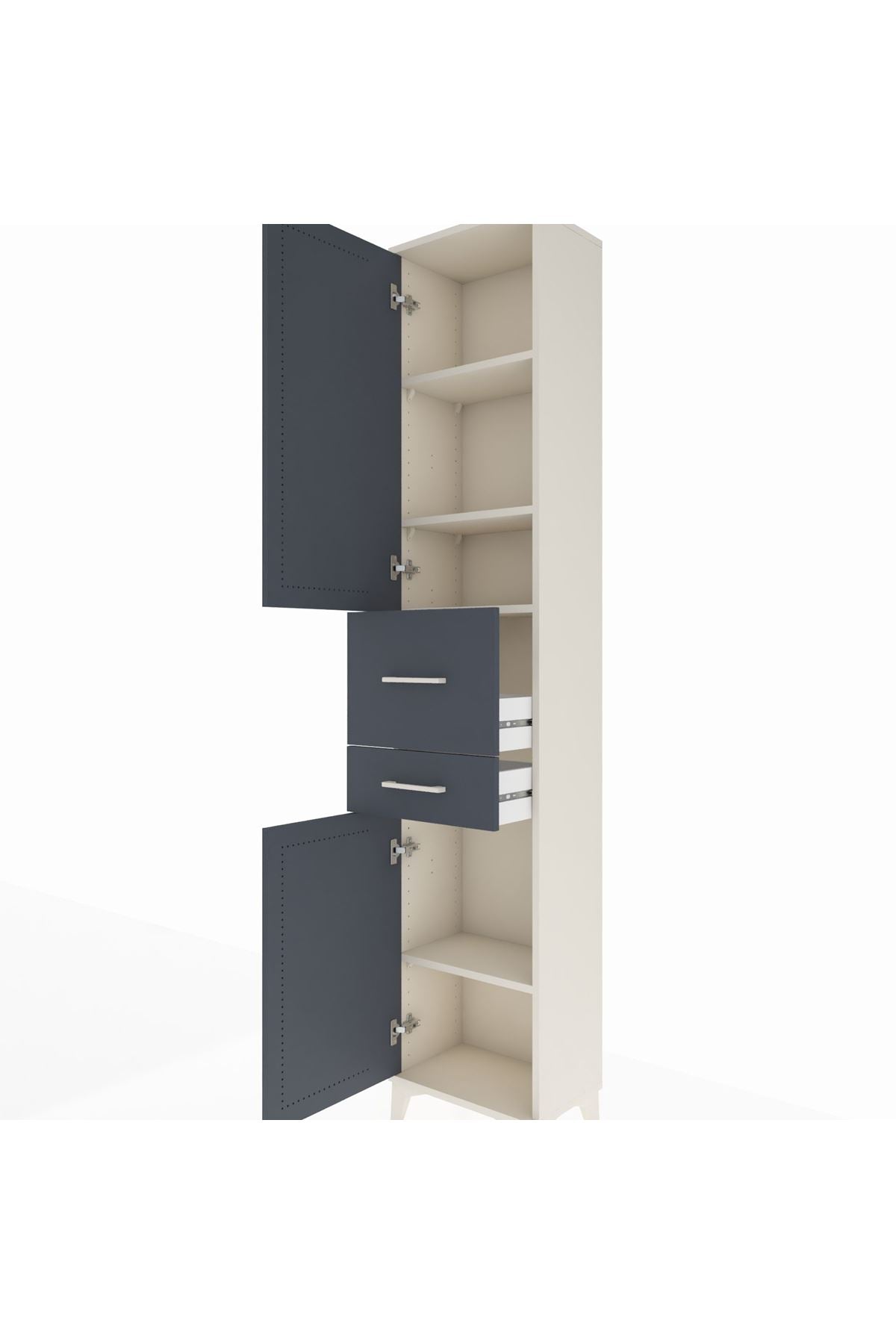 Arges Dolap 4 Raflı 2 Çekmeceli 2 Kapaklı 44x30x221 - S28M213V2A