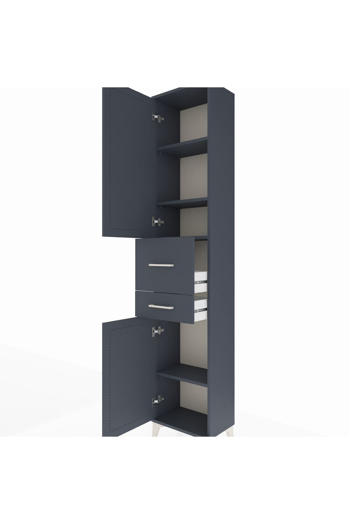 Arges Dolap 4 Raflı 2 Çekmeceli 2 Kapaklı 44x30x221 - S28M213V5A