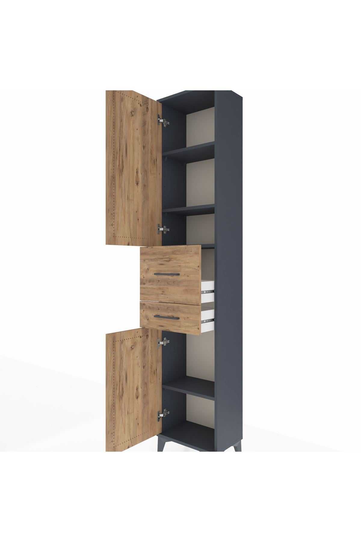 Arges Dolap 4 Raflı 2 Çekmeceli 2 Kapaklı 44x30x221 - S28M213V6A