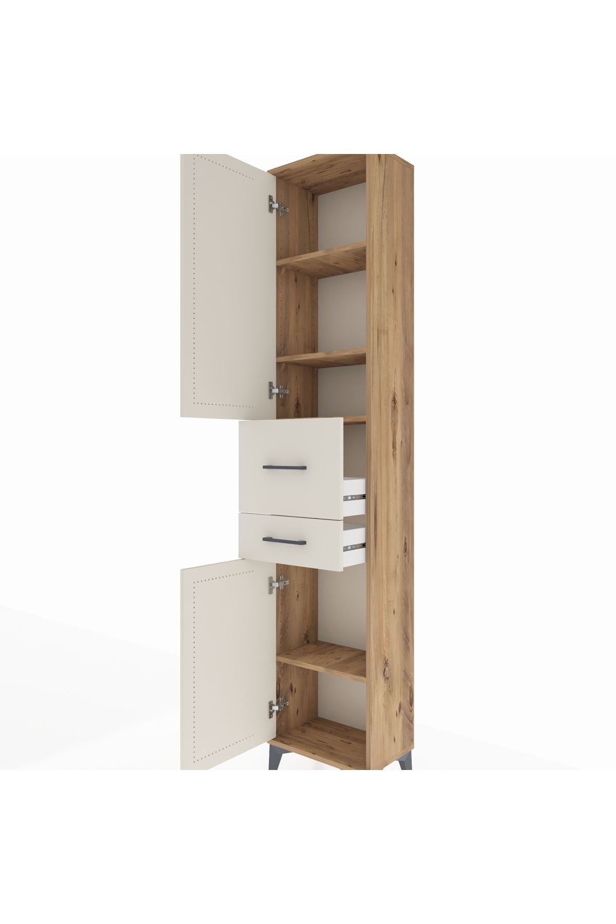 Arges Dolap 4 Raflı 2 Çekmeceli 2 Kapaklı 44x30x221 - S28M213V7A