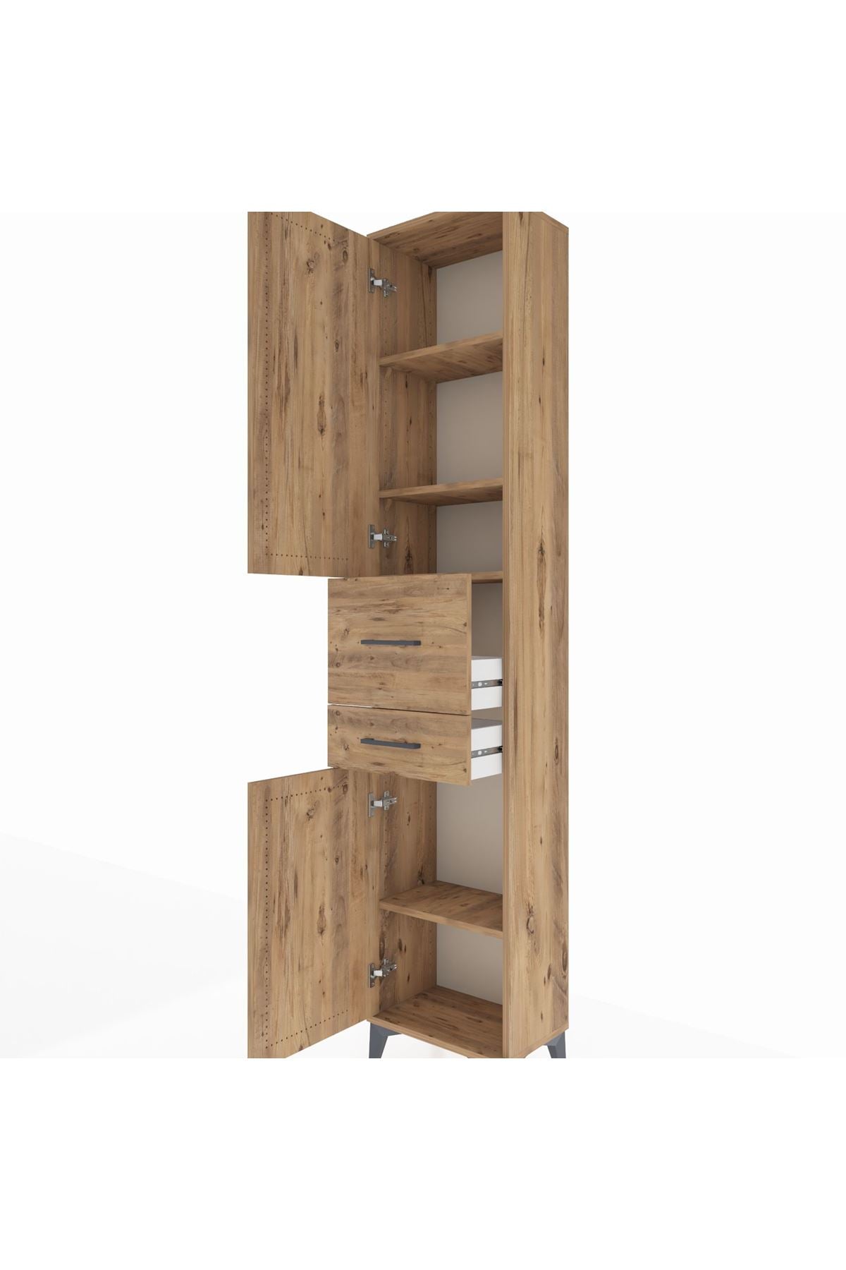 Arges Dolap 4 Raflı 2 Çekmeceli 2 Kapaklı 44x30x221 - S28M213V9A
