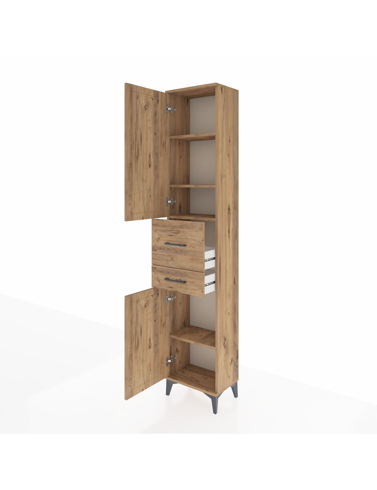 Arges Dolap 4 Raflı 2 Çekmeceli 2 Kapaklı 44x30x221 - S28M213V9A