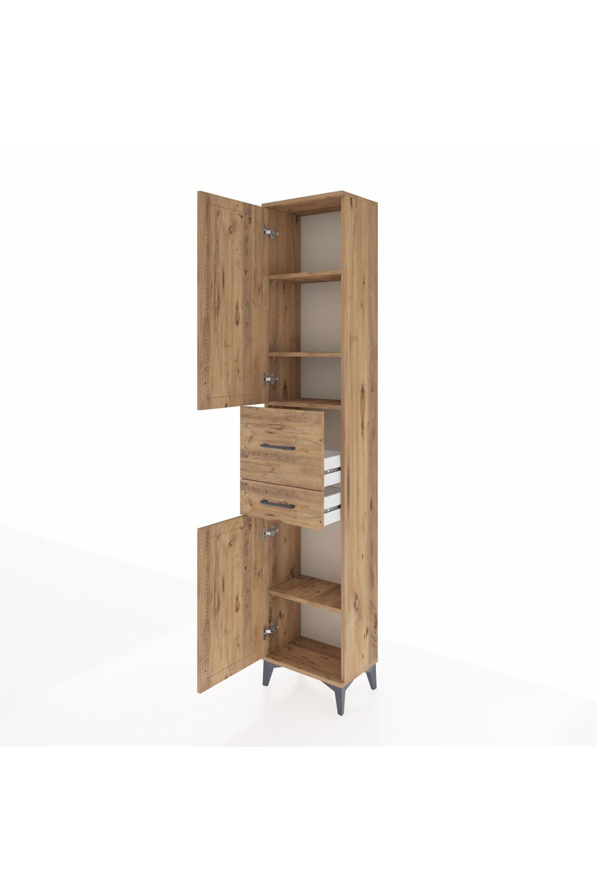 Arges Dolap 4 Raflı 2 Çekmeceli 2 Kapaklı 44x30x221 - S28M213V9A