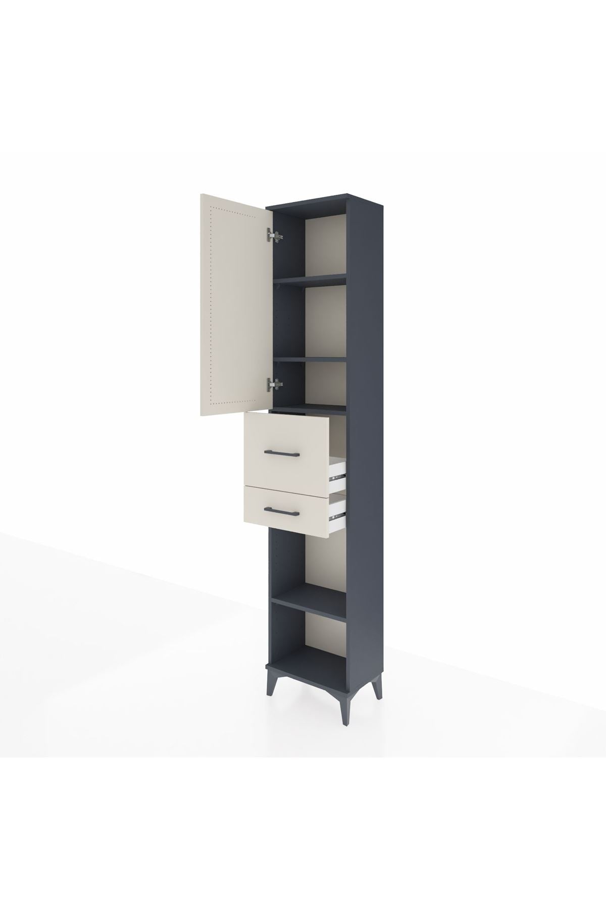 Arges Dolap 4 Raflı 2 Çekmeceli Tek Kapaklı 44x30x221 - S28M214V4A