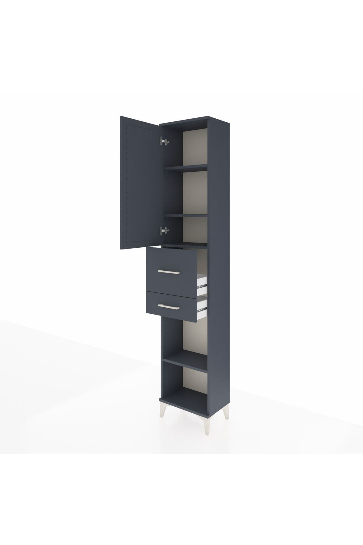 Arges Dolap 4 Raflı 2 Çekmeceli Tek Kapaklı 44x30x221 - S28M214V5A