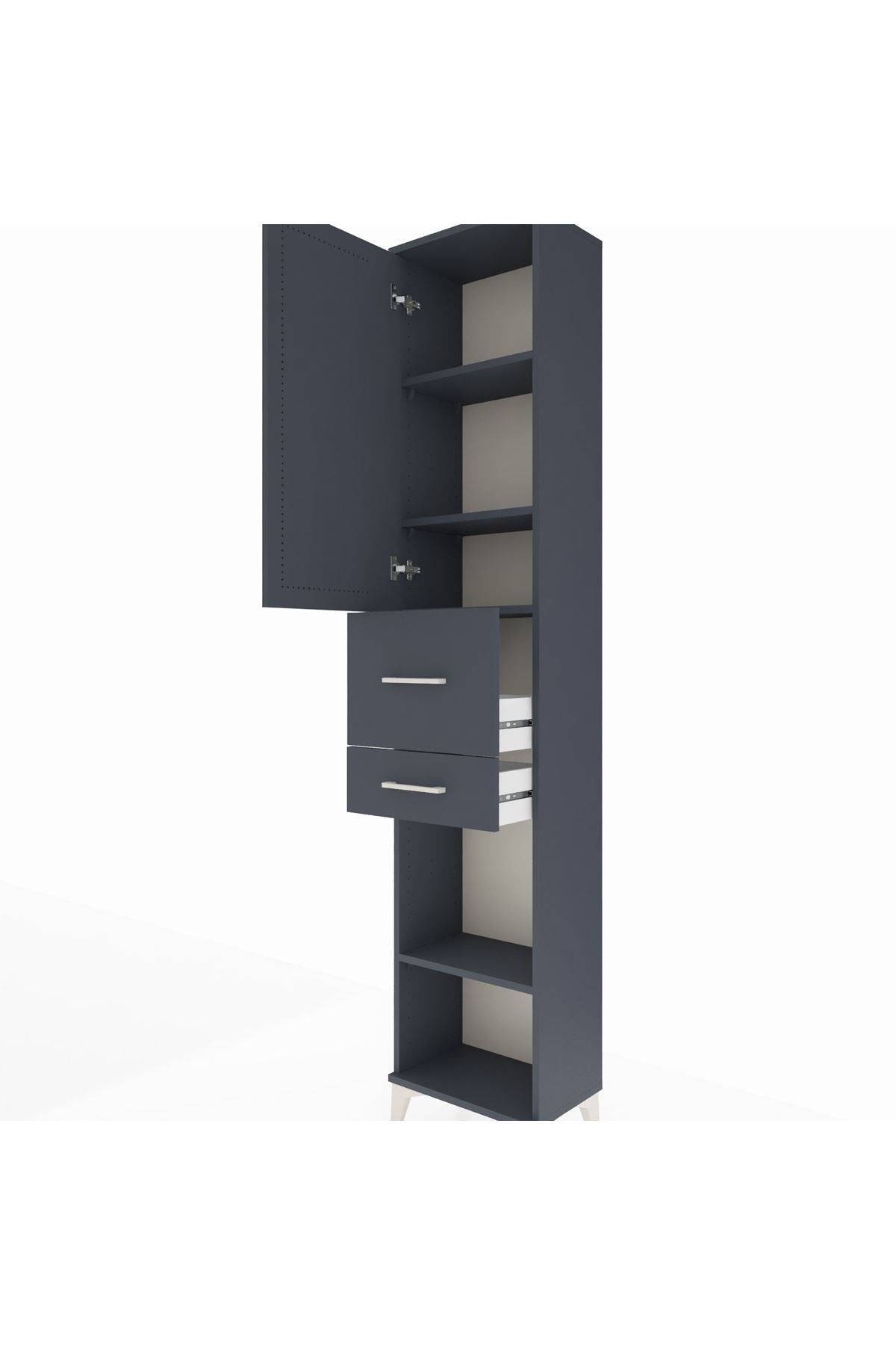 Arges Dolap 4 Raflı 2 Çekmeceli Tek Kapaklı 44x30x221 - S28M214V5A