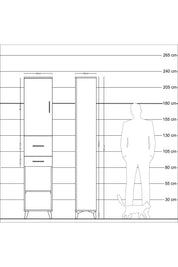 Arges Dolap 4 Raflı 2 Çekmeceli Tek Kapaklı 44x30x221 - S28M214V5A