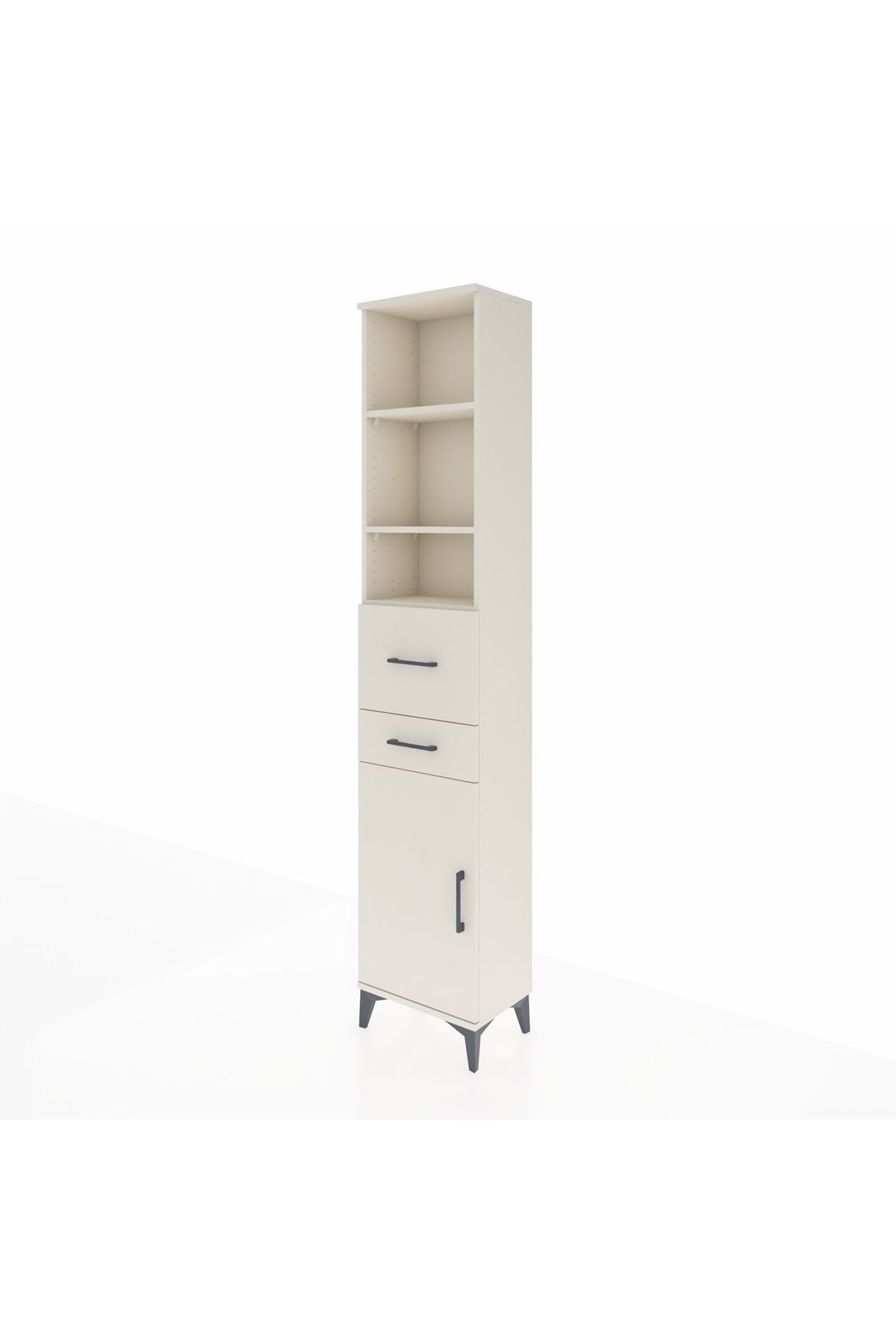 Arges Dolap 4 Raflı 2 Çekmeceli Tek Kapaklı 44x30x221 - S28M215V1A