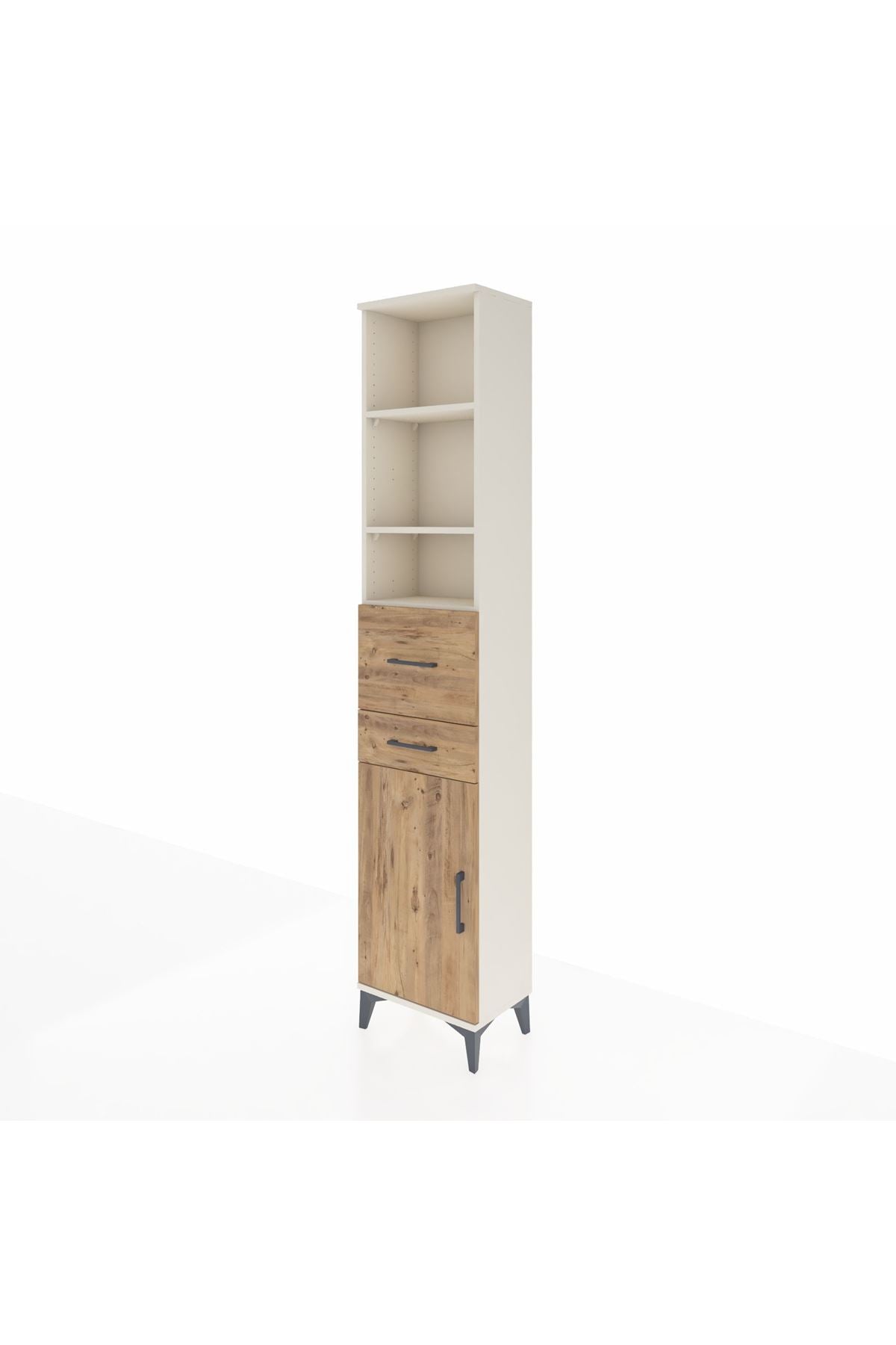 Arges Dolap 4 Raflı 2 Çekmeceli Tek Kapaklı 44x30x221 - S28M215V3A