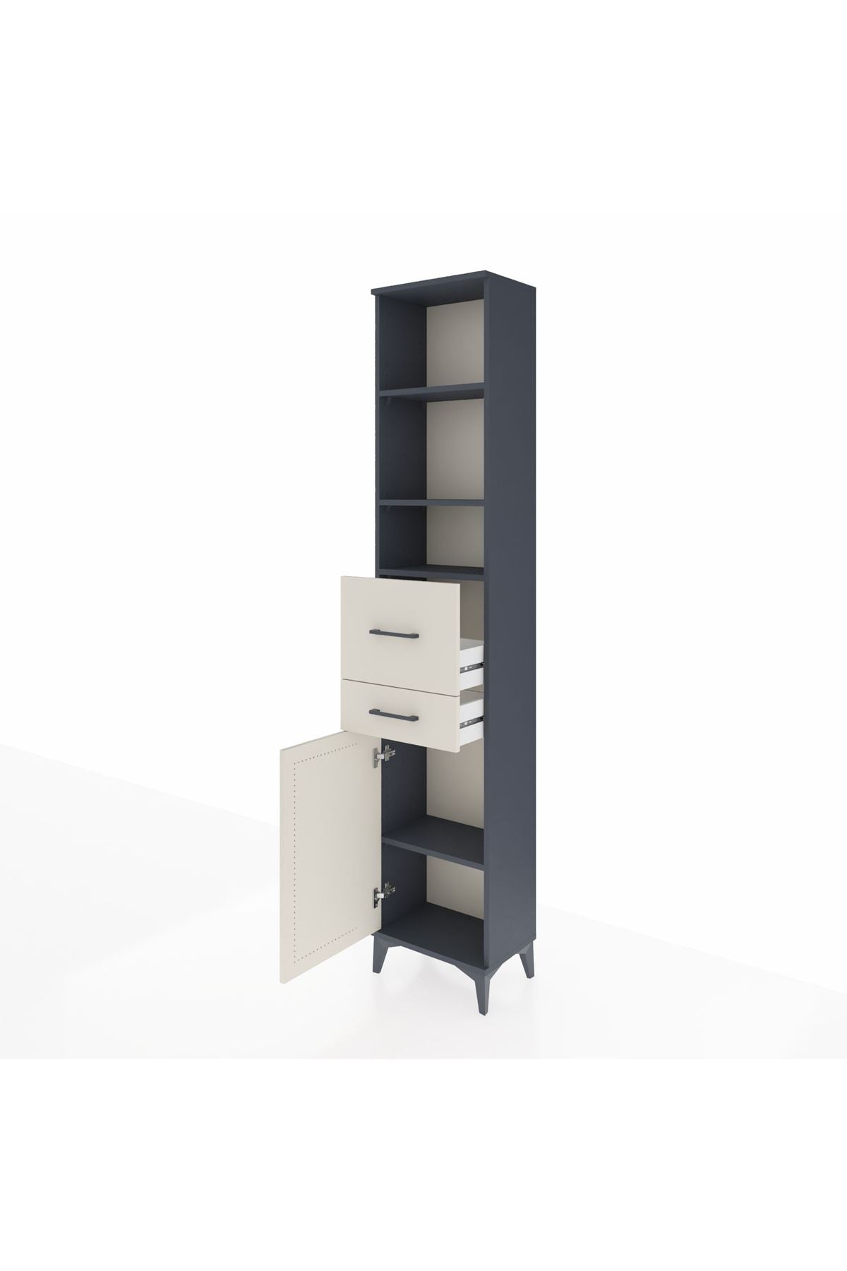 Arges Dolap 4 Raflı 2 Çekmeceli Tek Kapaklı 44x30x221 - S28M215V4A