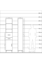 Arges Dolap 4 Raflı 2 Çekmeceli Tek Kapaklı 44x30x221 - S28M215V4A