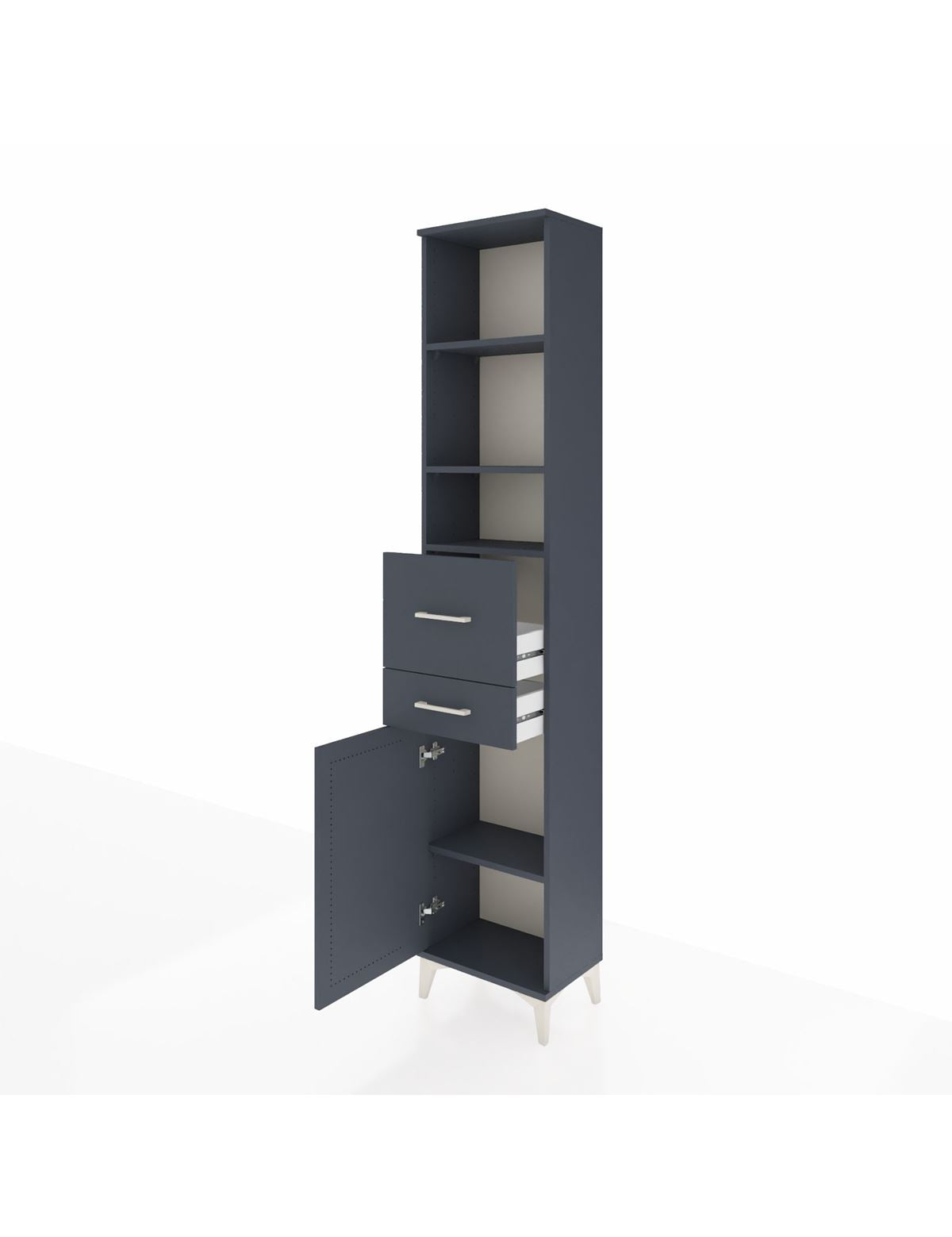 Arges Dolap 4 Raflı 2 Çekmeceli Tek Kapaklı 44x30x221 - S28M215V5A