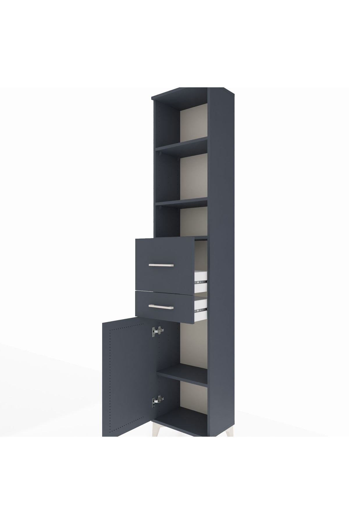 Arges Dolap 4 Raflı 2 Çekmeceli Tek Kapaklı 44x30x221 - S28M215V5A