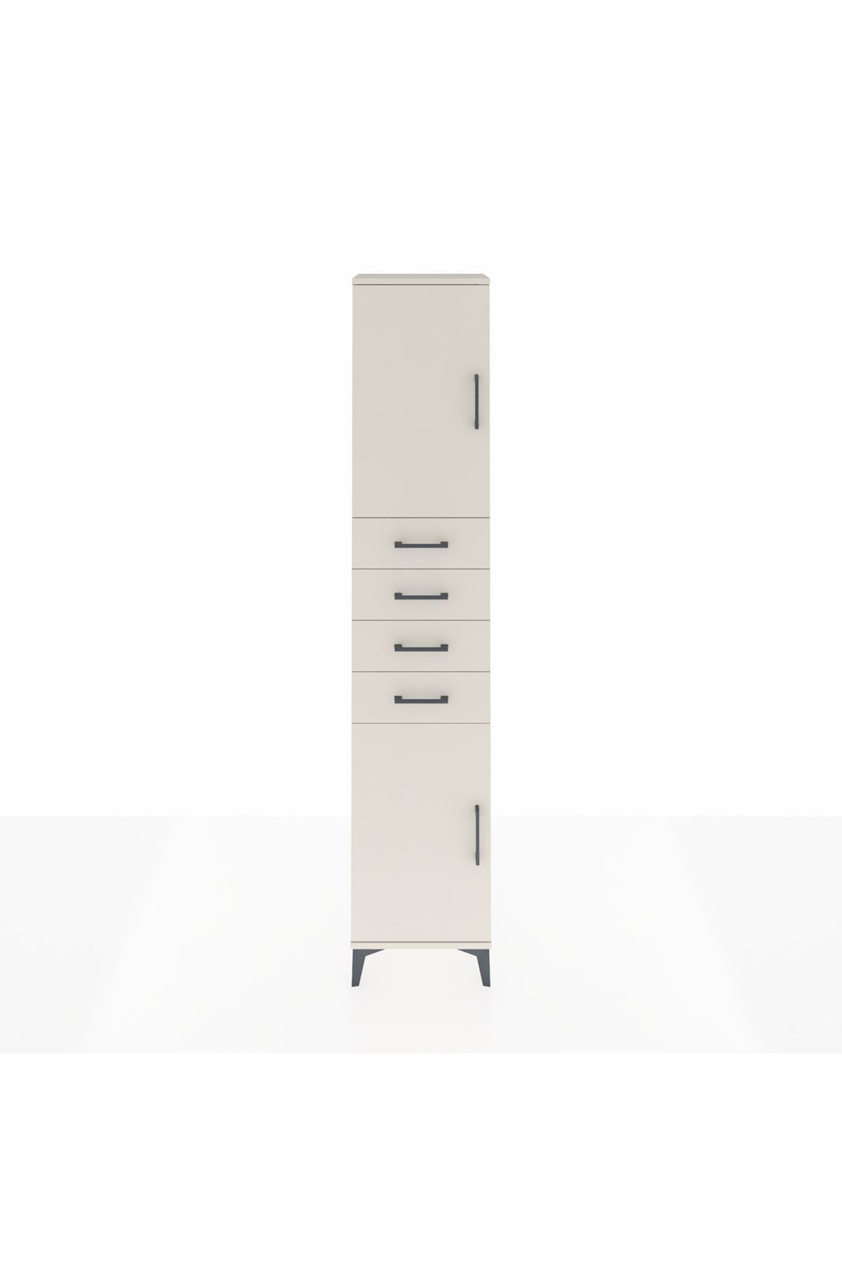 Arges Dolap 3 Raflı 4 Çekmeceli 2 Kapaklı 44x30x221 - S28M217V1A