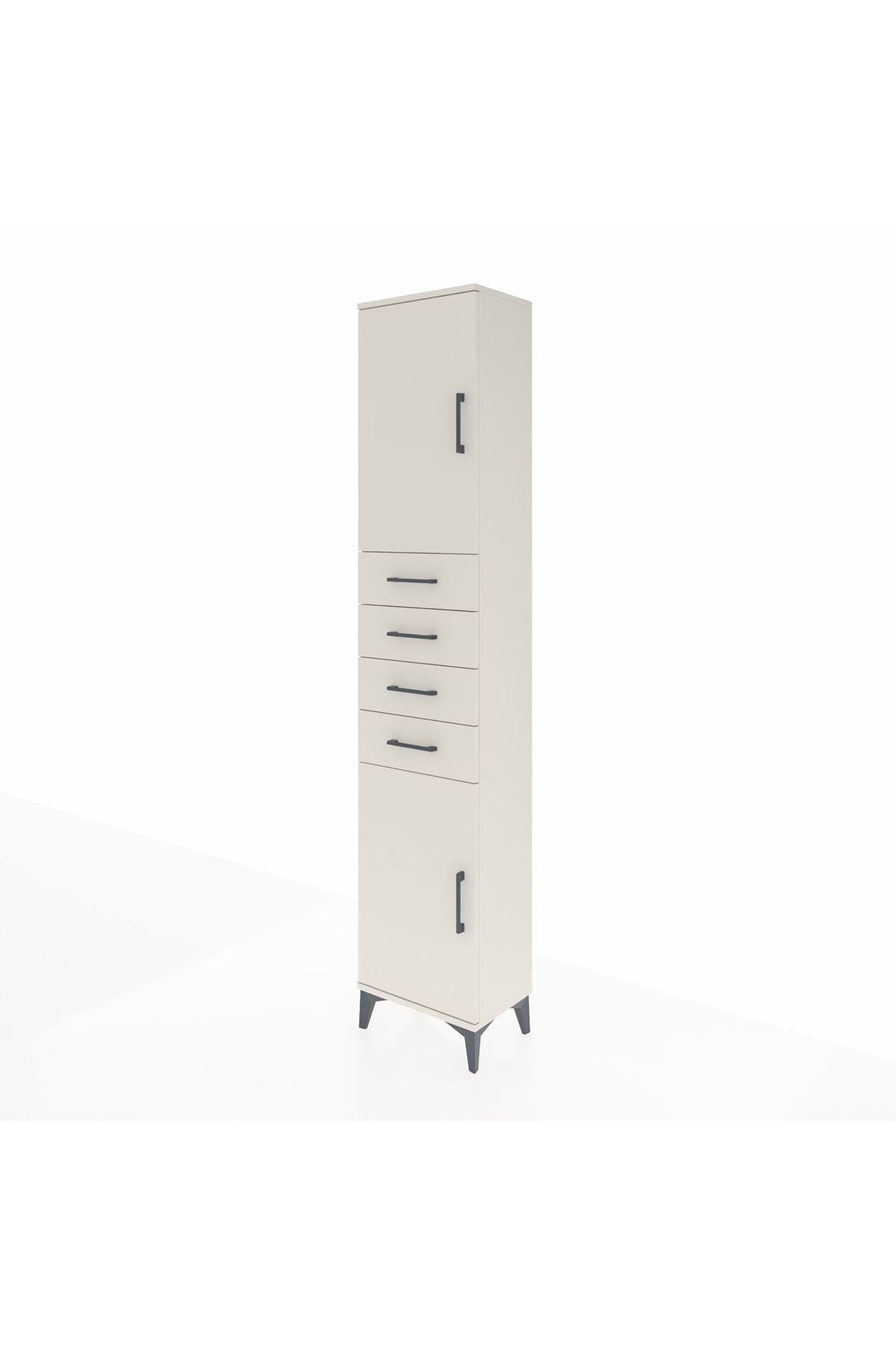 Arges Dolap 3 Raflı 4 Çekmeceli 2 Kapaklı 44x30x221 - S28M217V1A