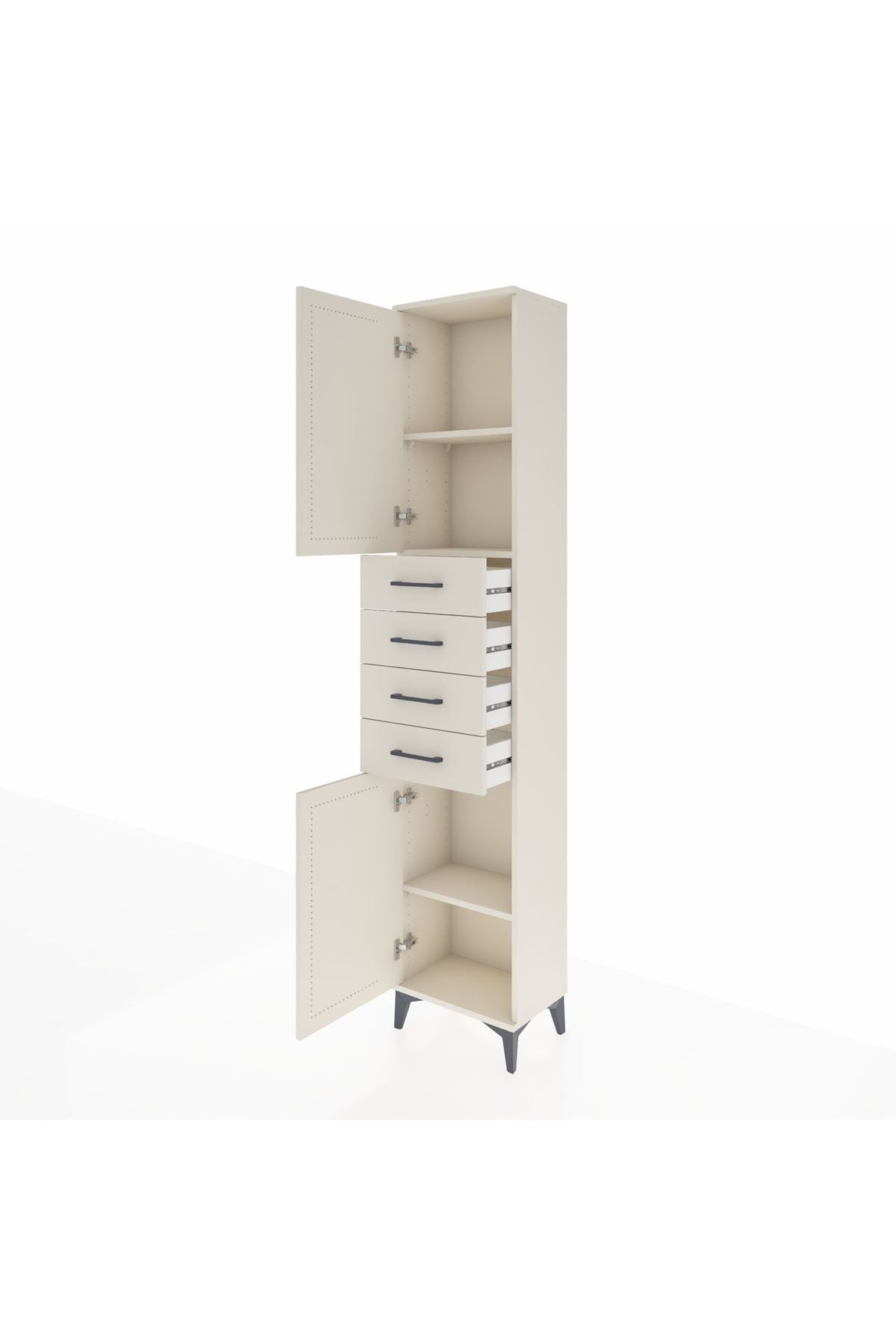 Arges Dolap 3 Raflı 4 Çekmeceli 2 Kapaklı 44x30x221 - S28M217V1A