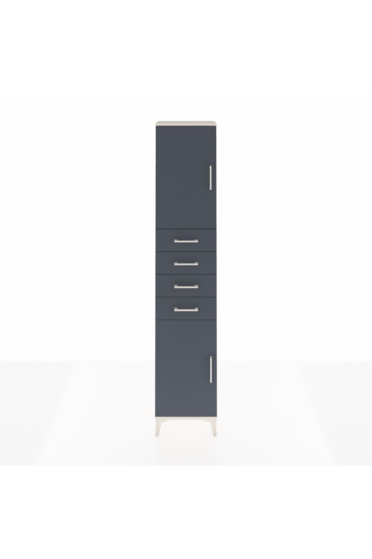 Arges Dolap 3 Raflı 4 Çekmeceli 2 Kapaklı 44x30x221 - S28M217V2A