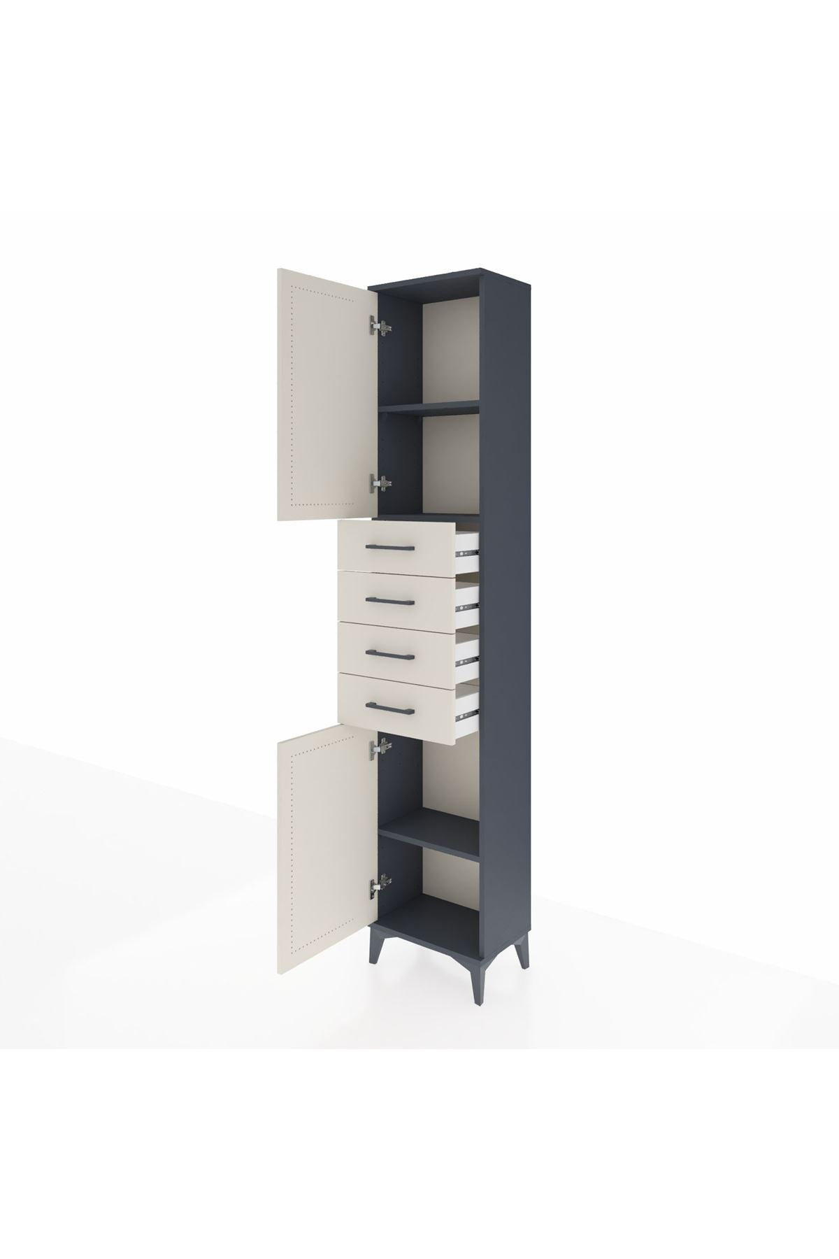 Arges Dolap 3 Raflı 4 Çekmeceli 2 Kapaklı 44x30x221 - S28M217V4A