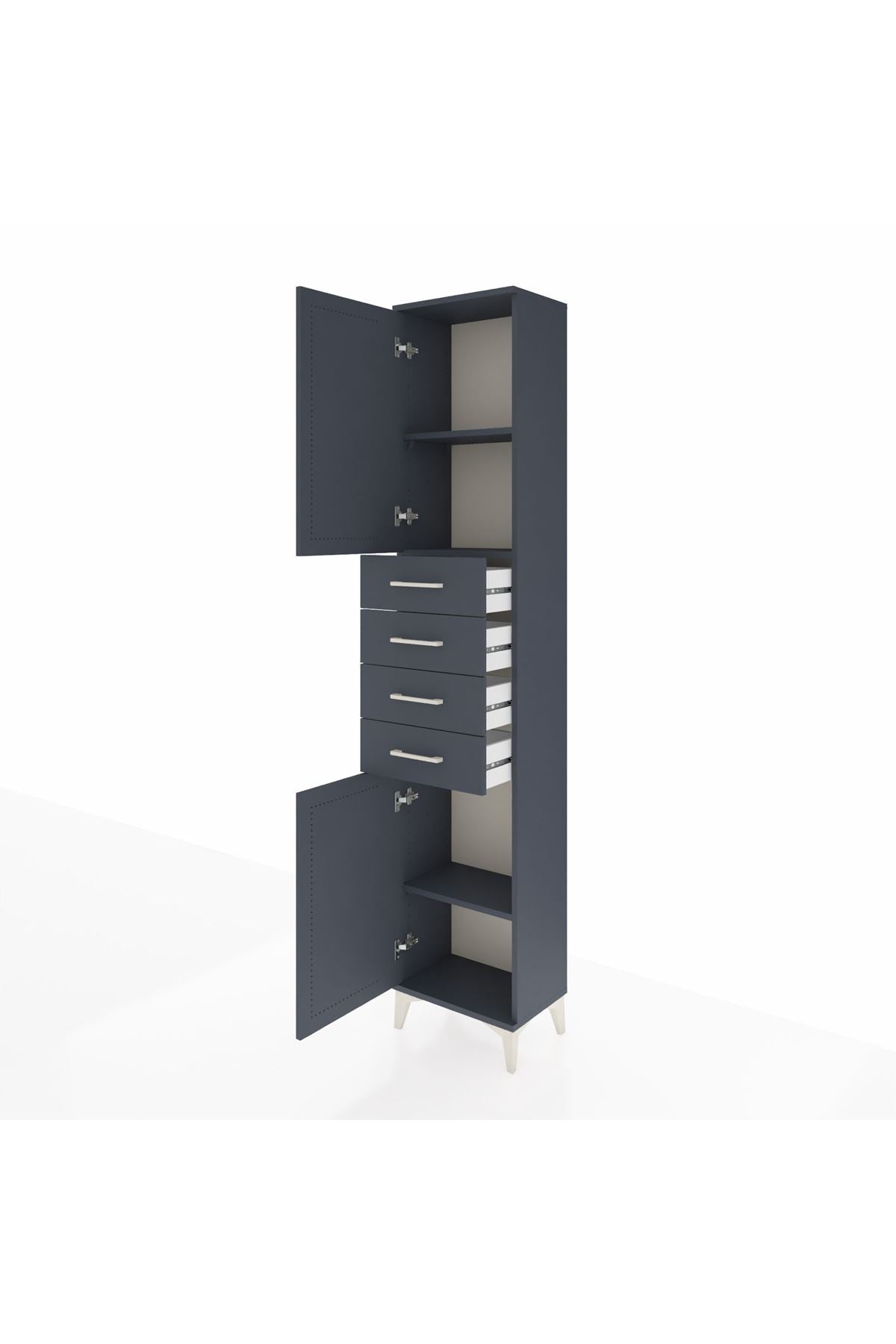 Arges Dolap 3 Raflı 4 Çekmeceli 2 Kapaklı 44x30x221 - S28M217V5A