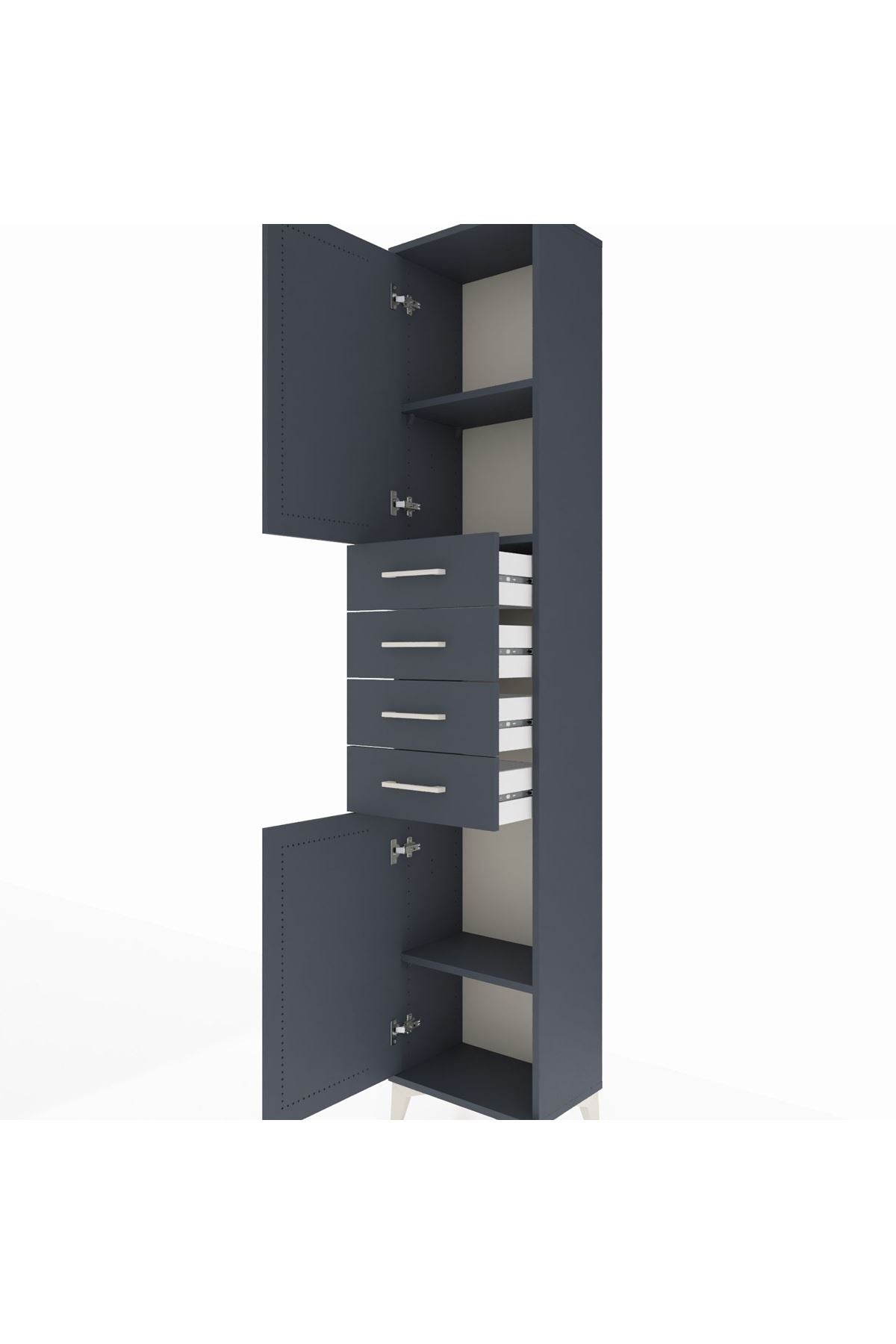 Arges Dolap 3 Raflı 4 Çekmeceli 2 Kapaklı 44x30x221 - S28M217V5A