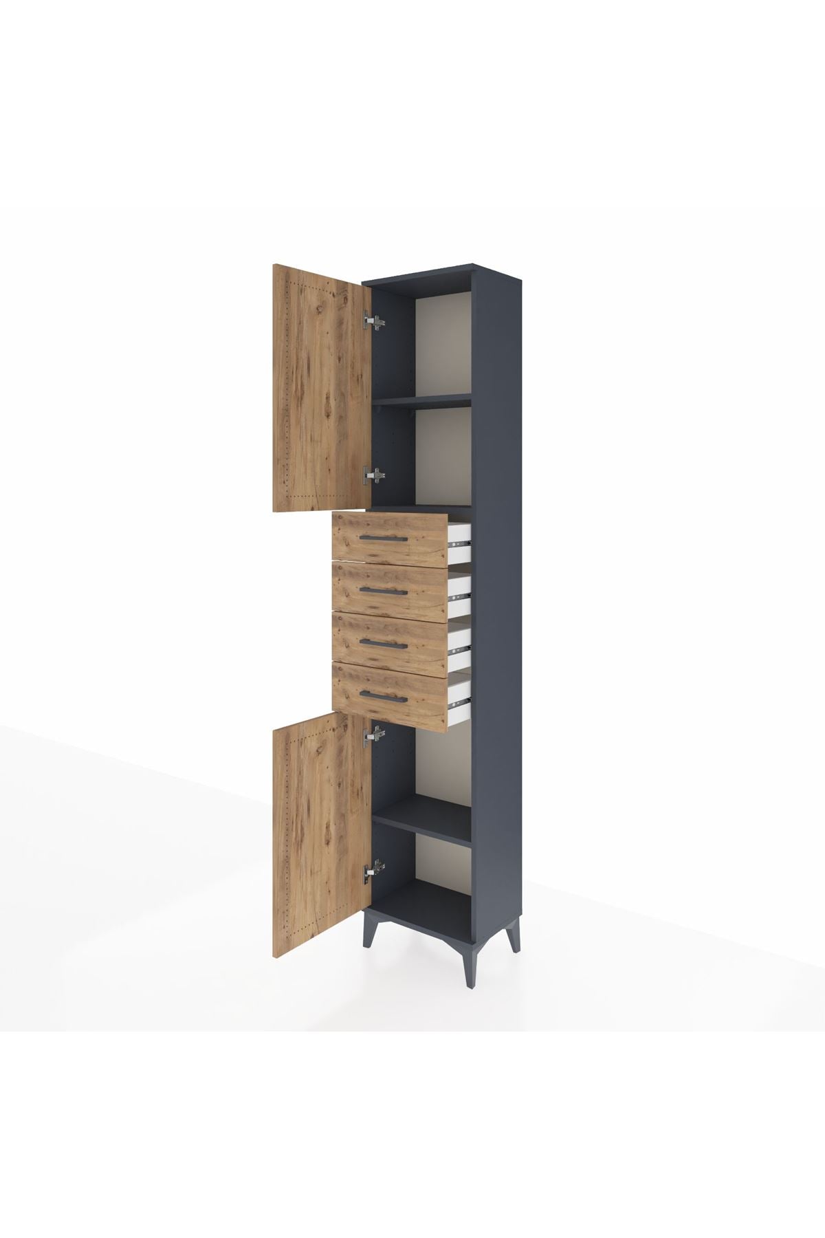 Arges Dolap 3 Raflı 4 Çekmeceli 2 Kapaklı 44x30x221 - S28M217V6A