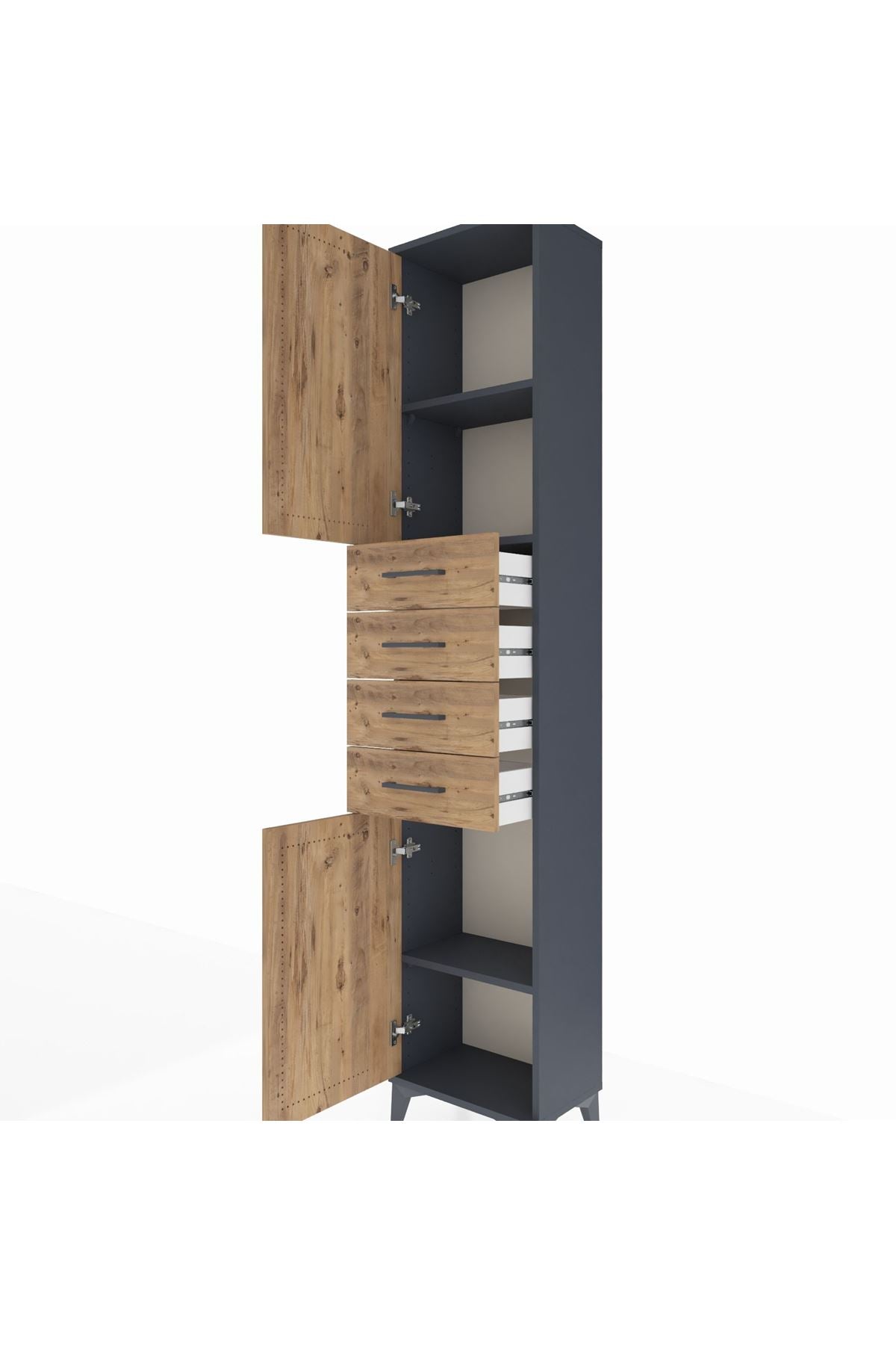 Arges Dolap 3 Raflı 4 Çekmeceli 2 Kapaklı 44x30x221 - S28M217V6A