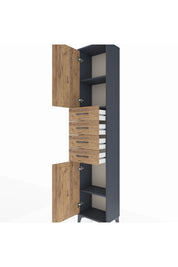 Arges Dolap 3 Raflı 4 Çekmeceli 2 Kapaklı 44x30x221 - S28M217V6A